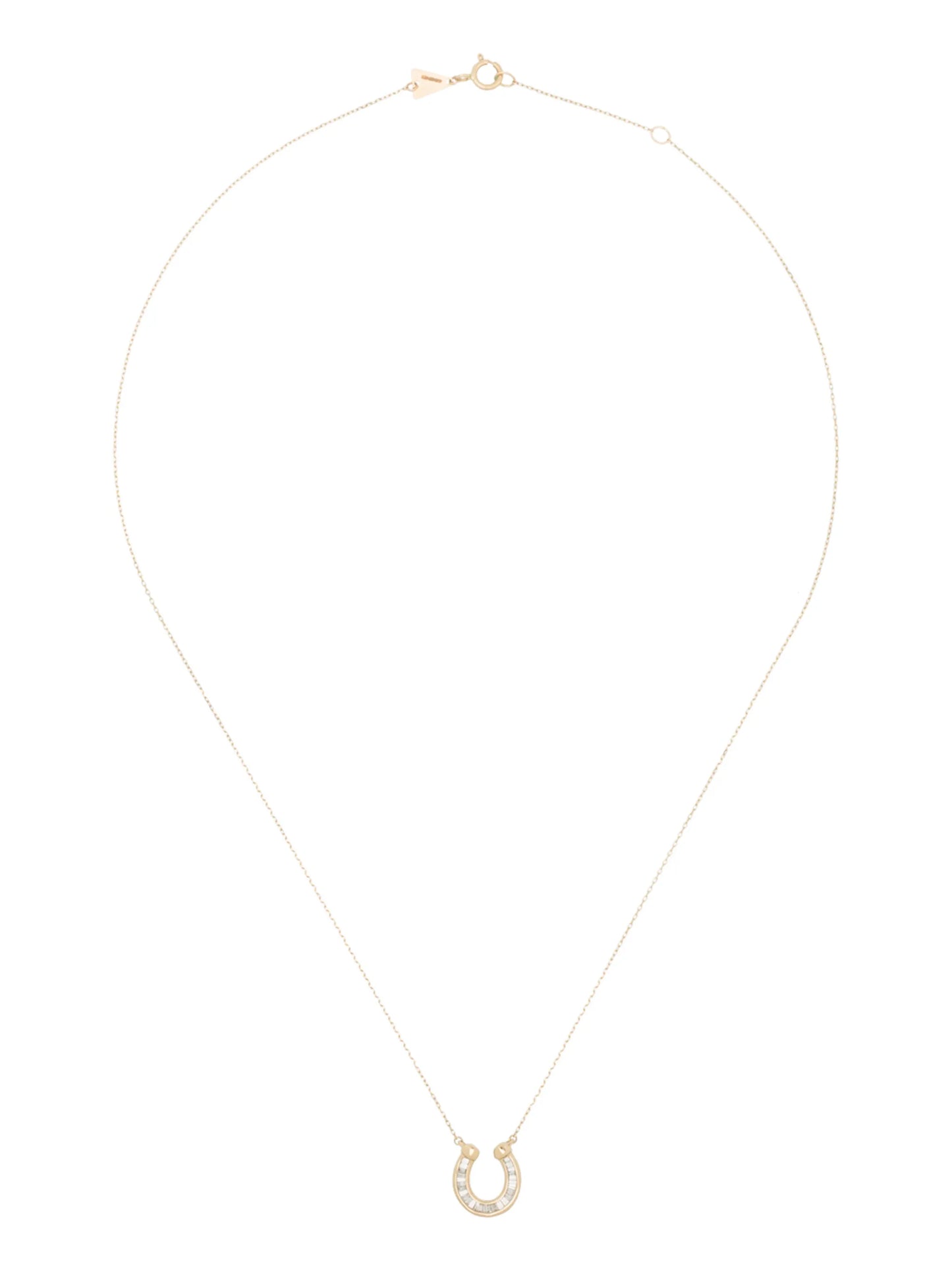 14K Yellow Gold diamond horseshoe necklace