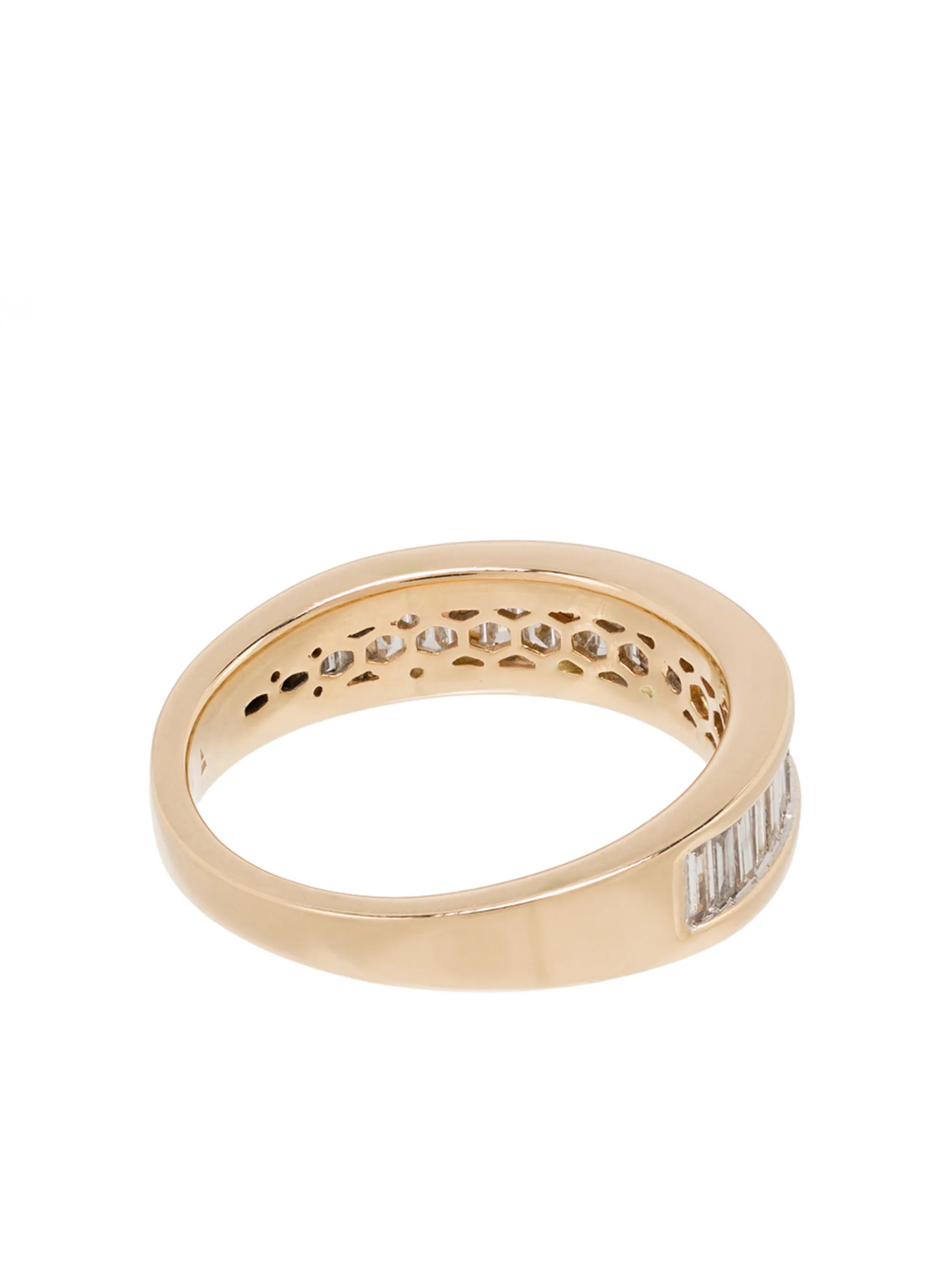 14kt yellow gold Heirloom baguette diamond ring