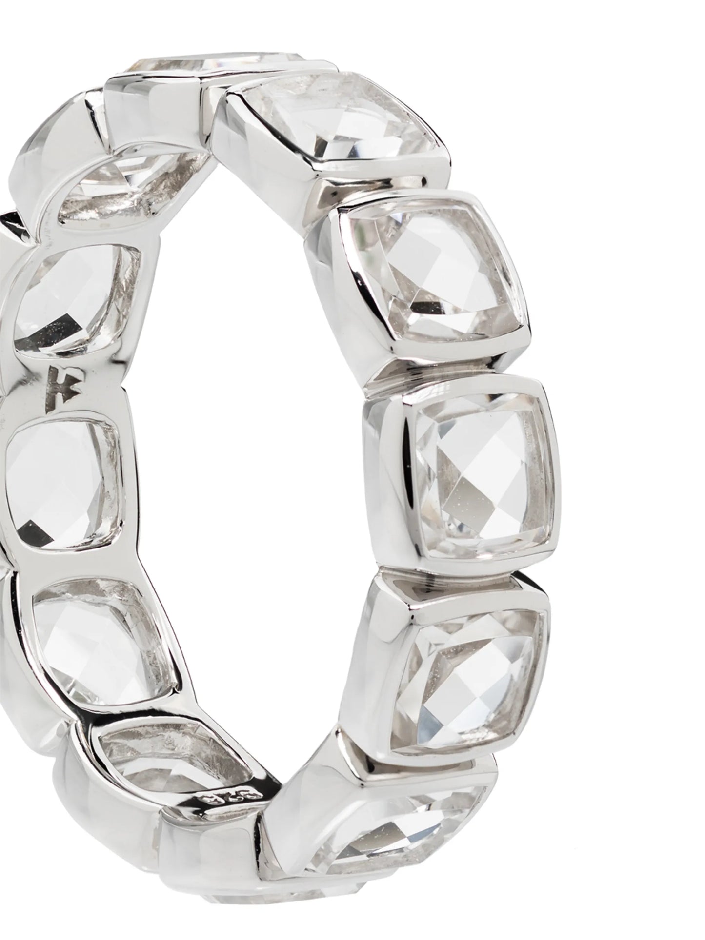 Cushion Band Rock crystal-embellished ring
