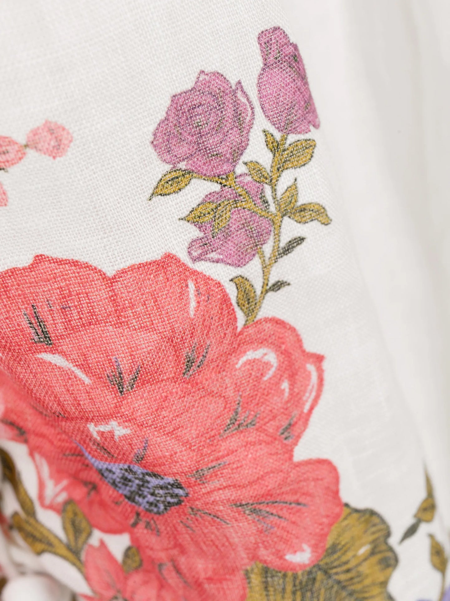 Crimson Floral shirred midi dress
