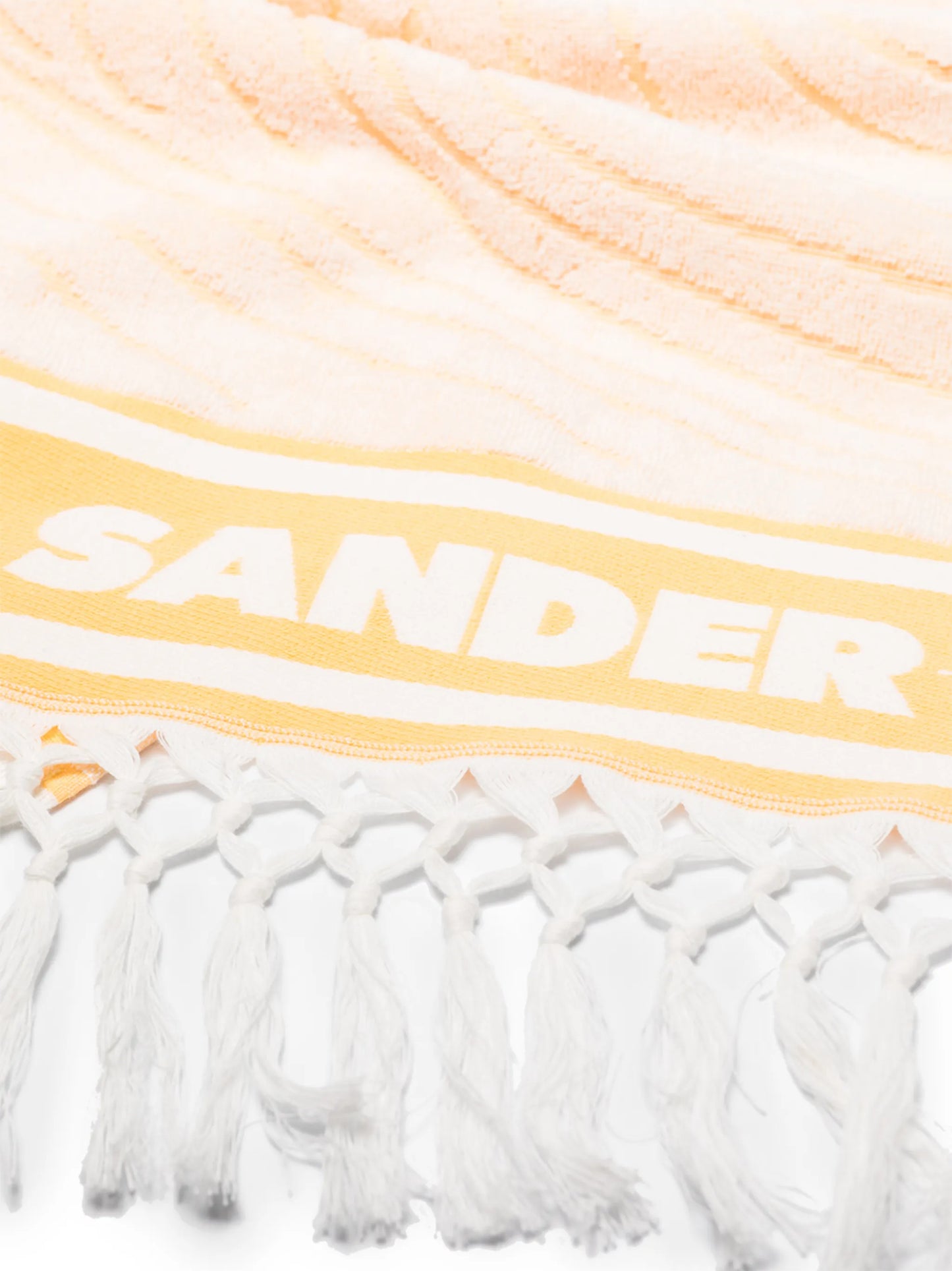 fringed logo print beach towel