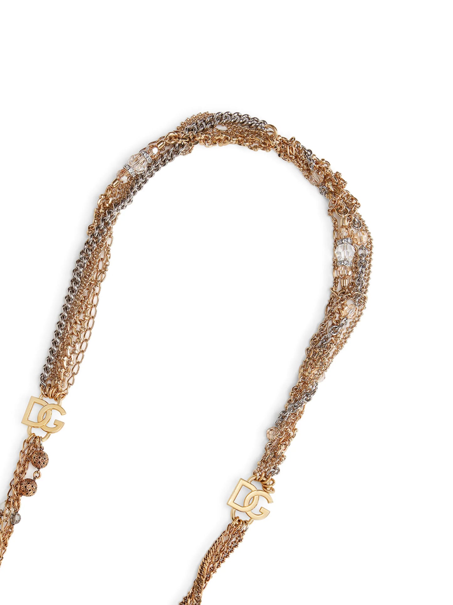 logo plaque multi-chain necklace