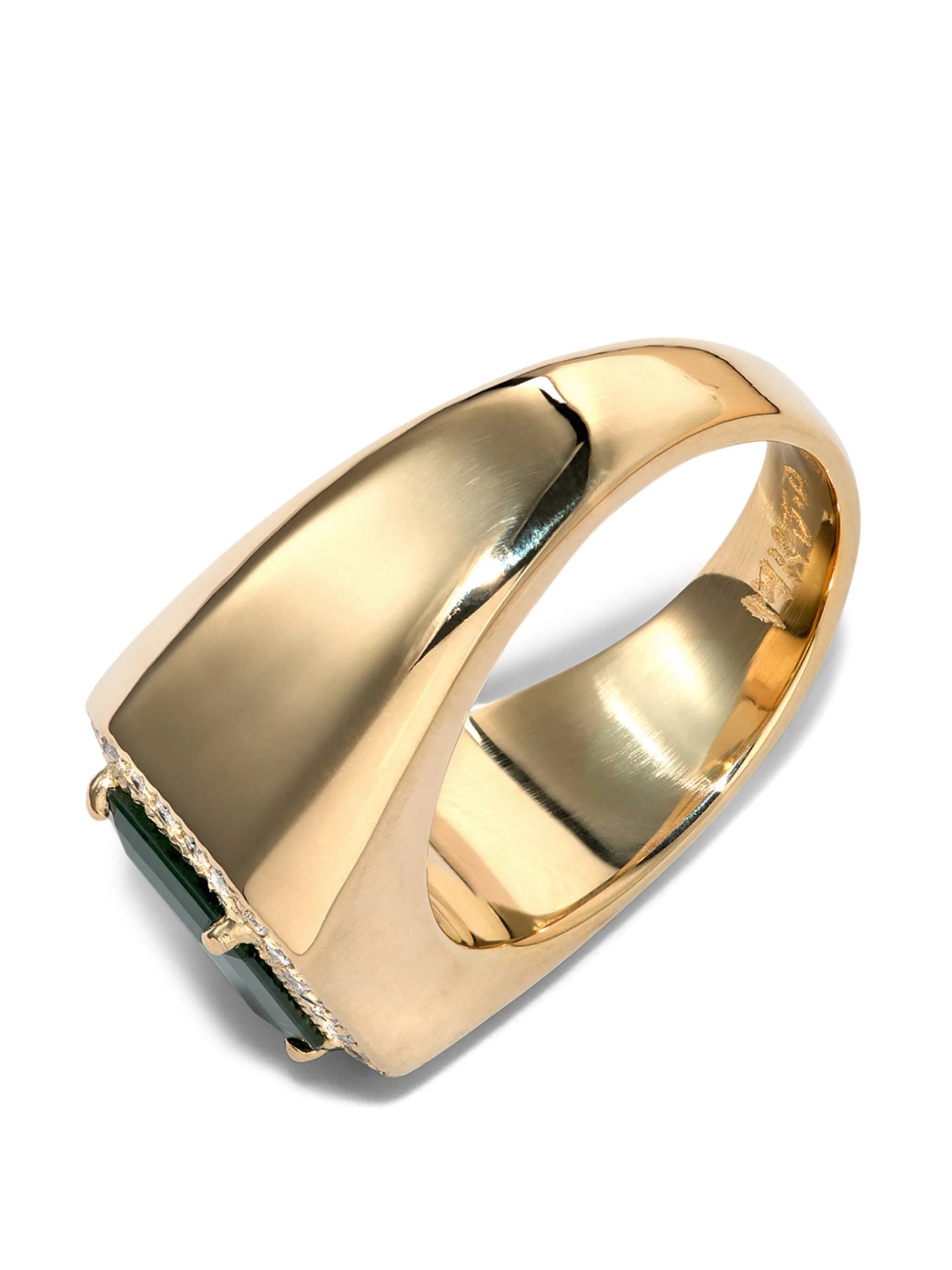 pavé diamond square signet ring