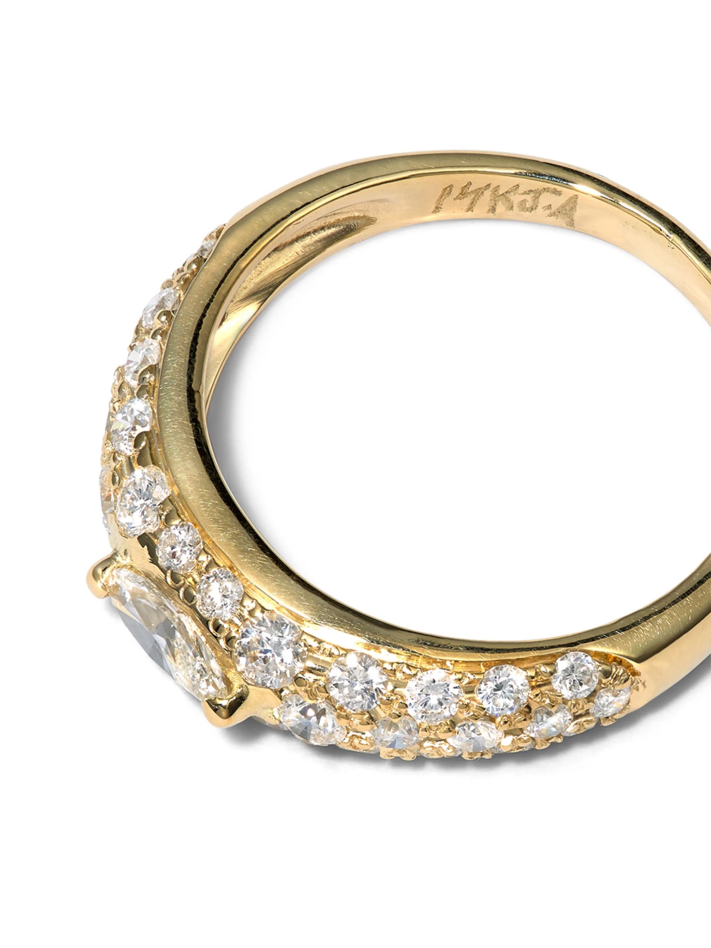 14kt gold marquise cut diamond ring