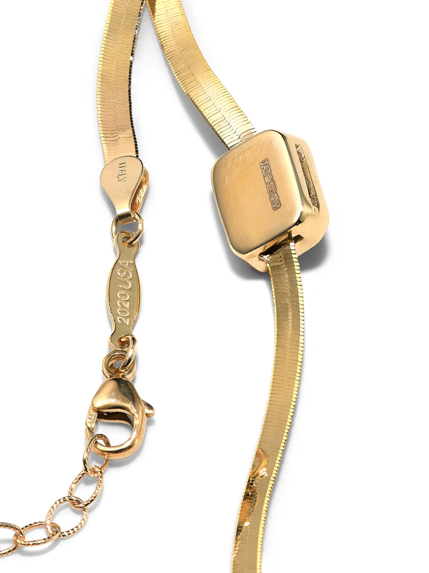 14kt yellow gold herringbone necklace
