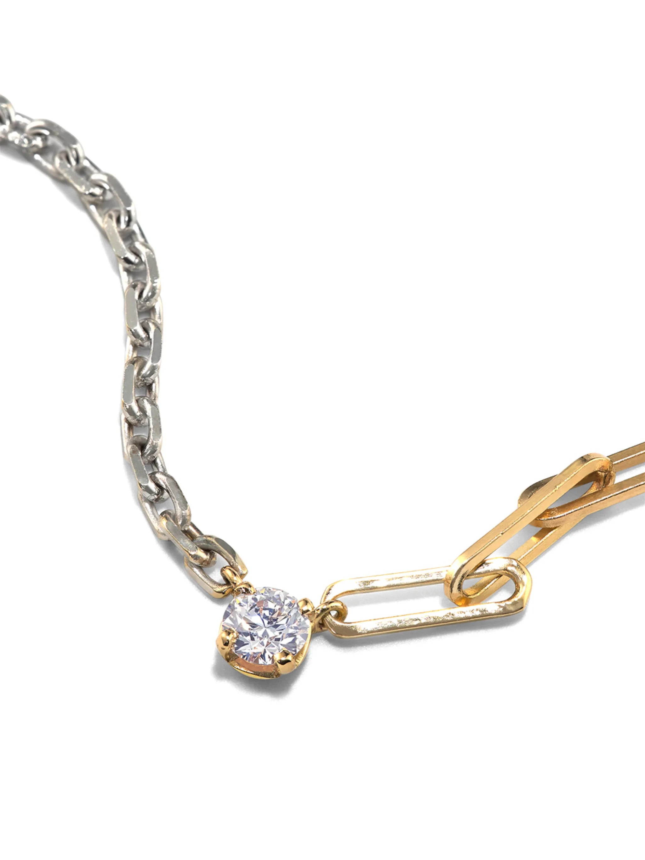 18kt white and yellow gold necklace