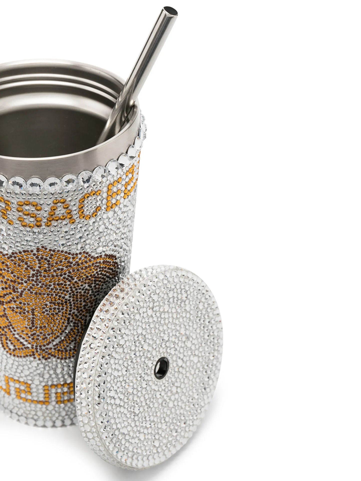 Medusa crystal-embellished travel cup