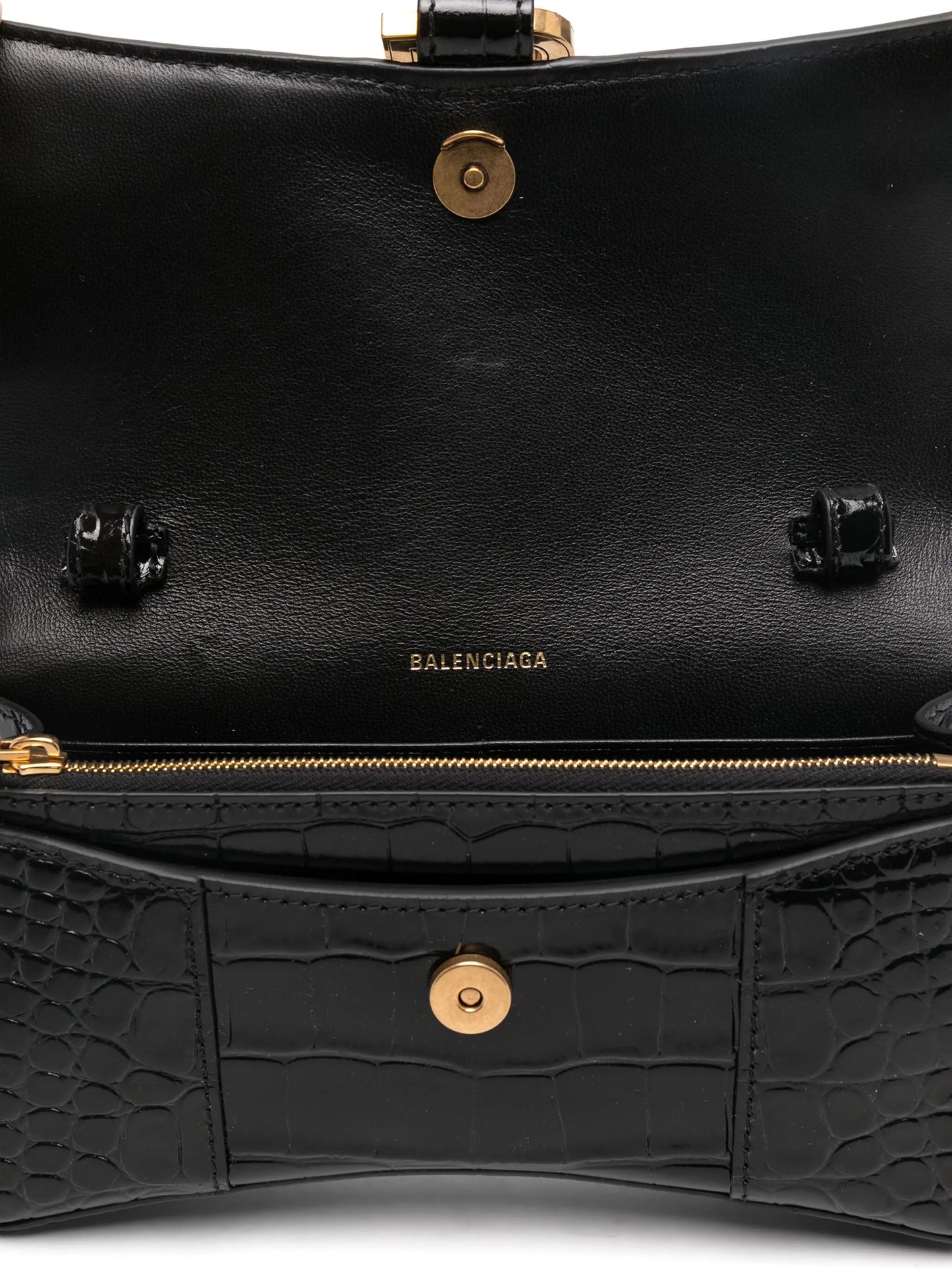 Hourglass crocodile-embossed wallet-on-chain