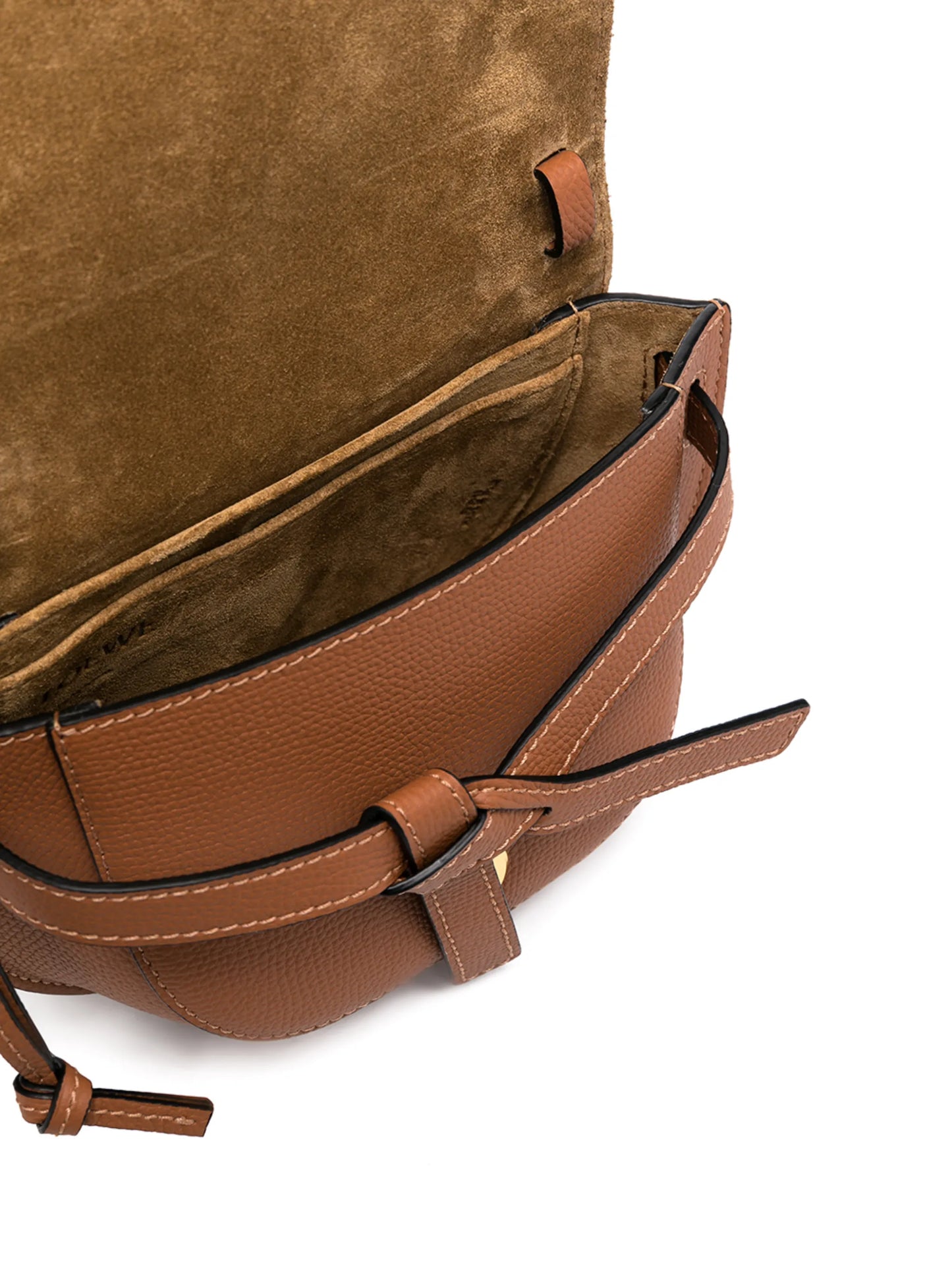 knot-detail debossed-logo crossbody bag