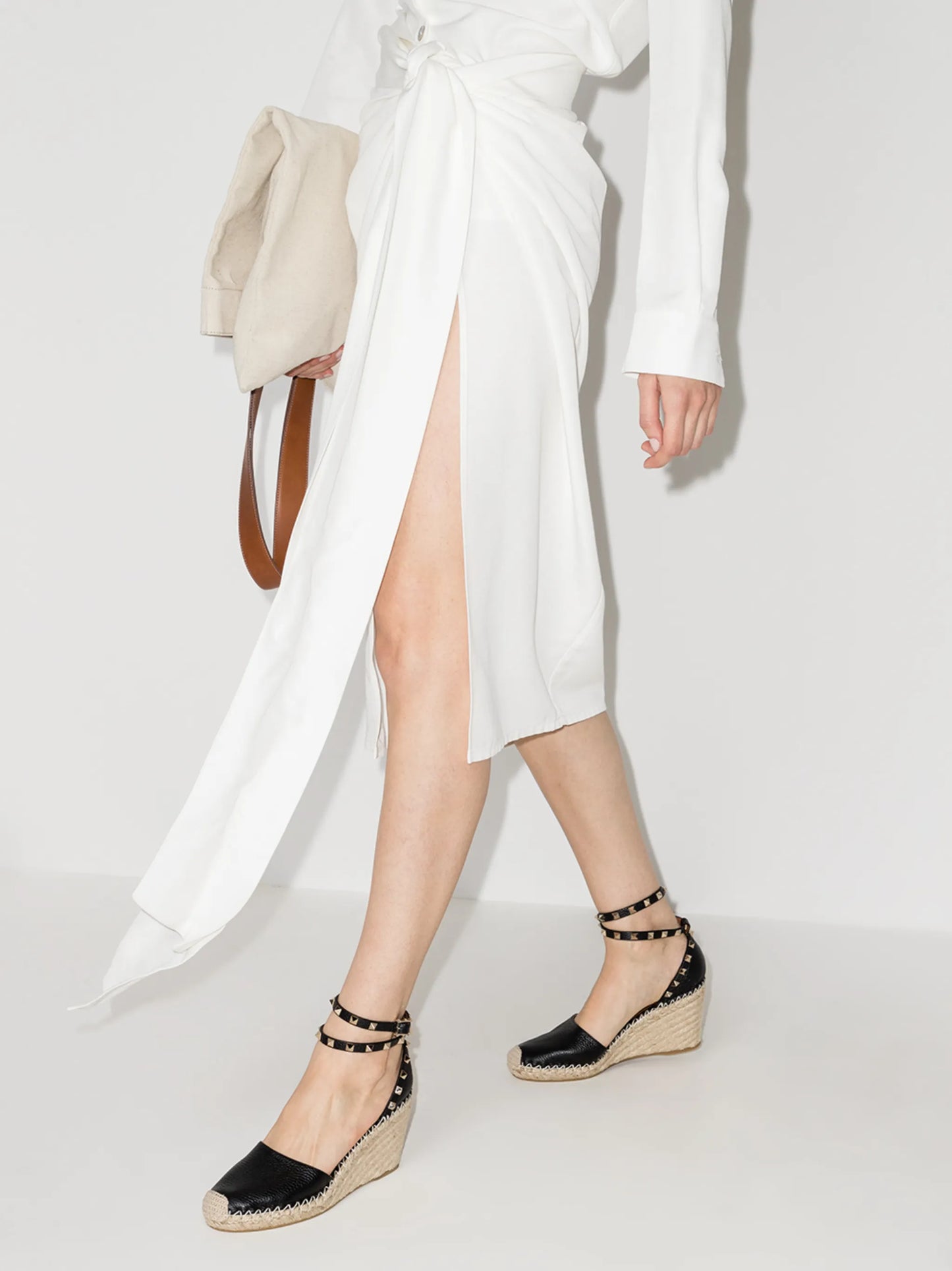 Rockstud 85mm wedge espadrilles