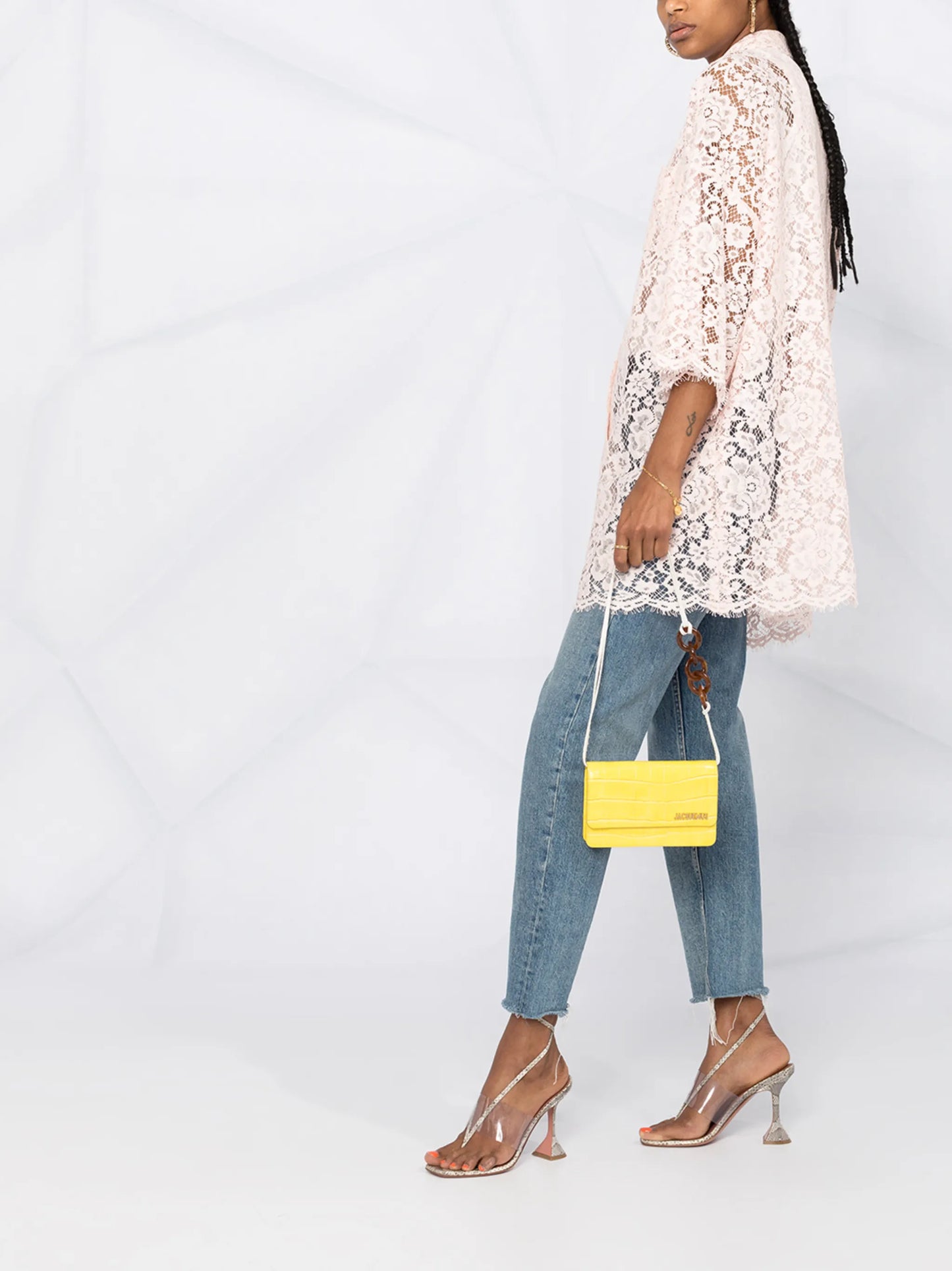 boxy-fit lace blouse