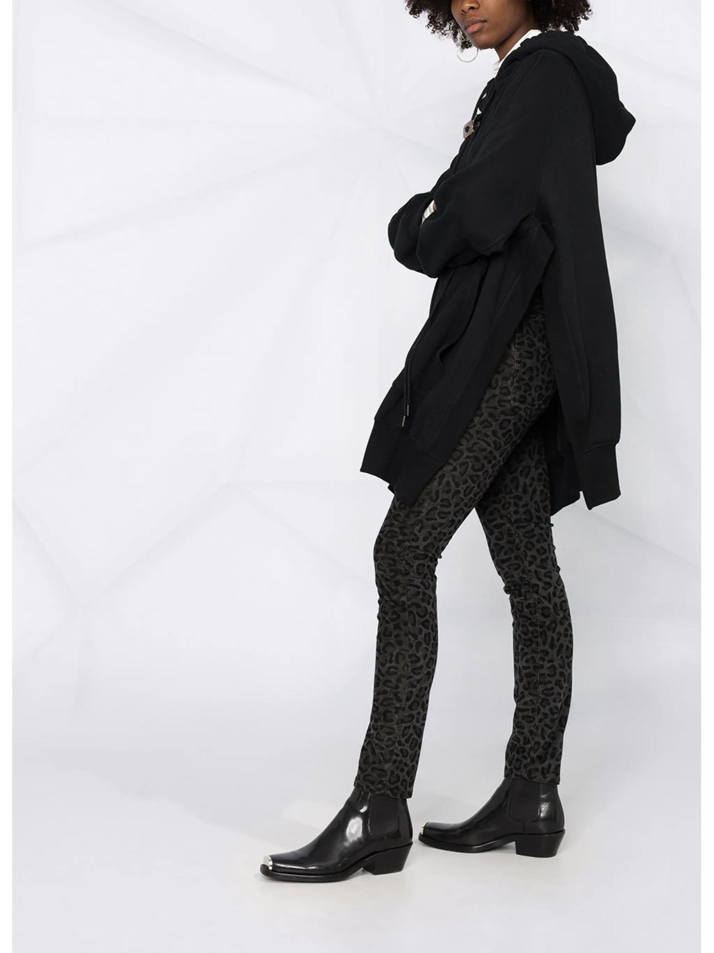 leopard-print skinny jeans