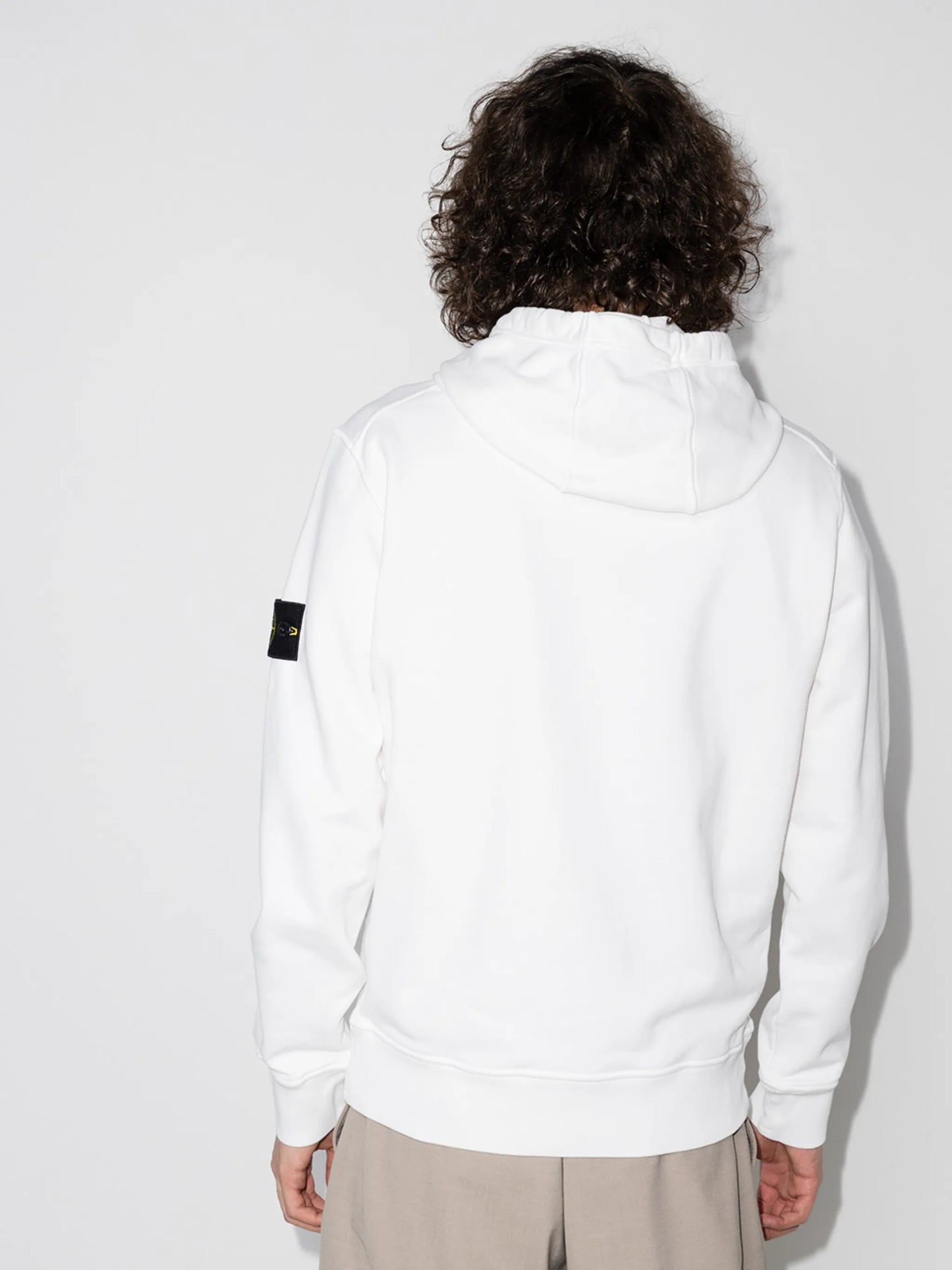 logo-patch cotton hoodie