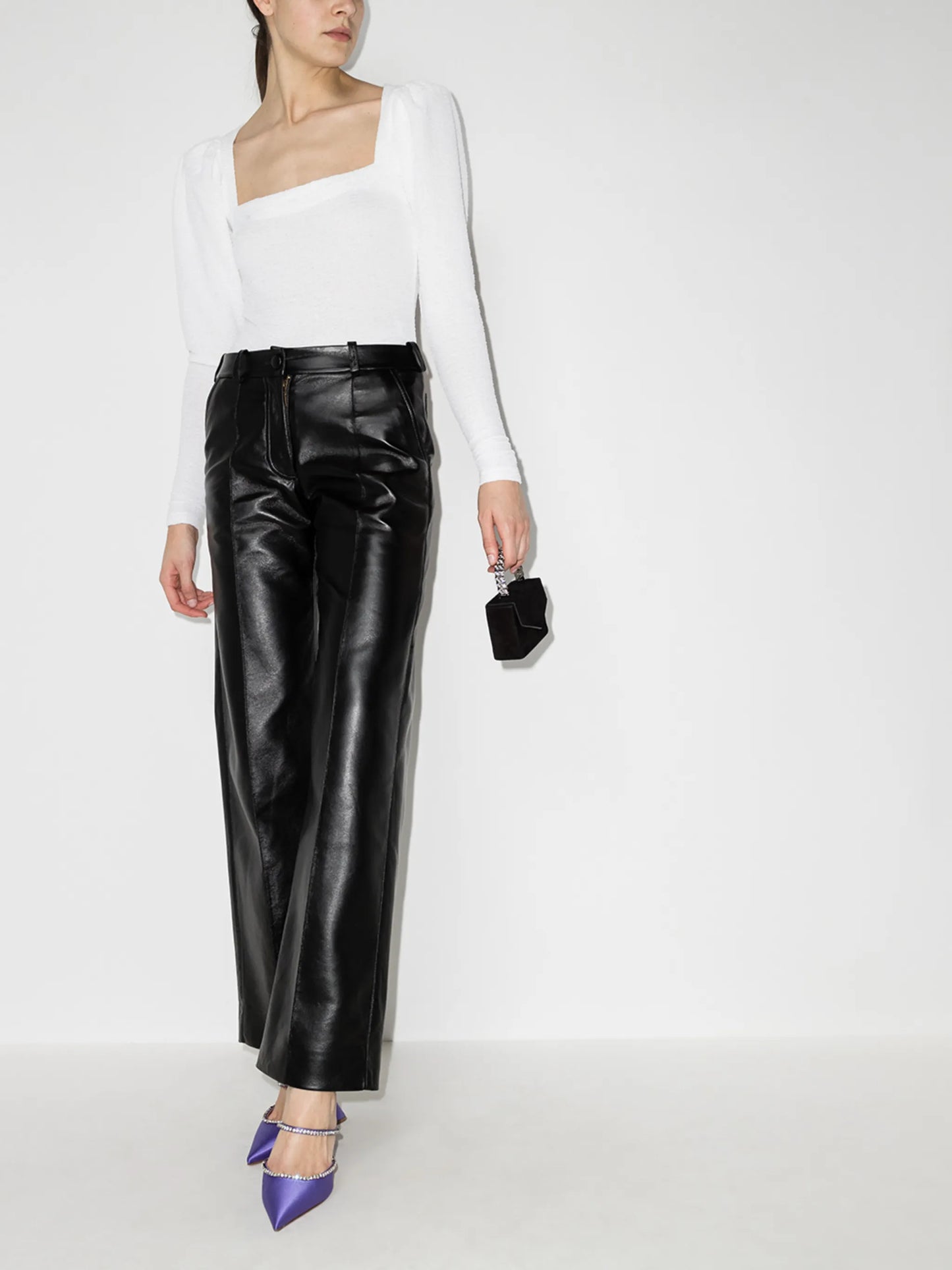 Stevie square-neck long-sleeve top