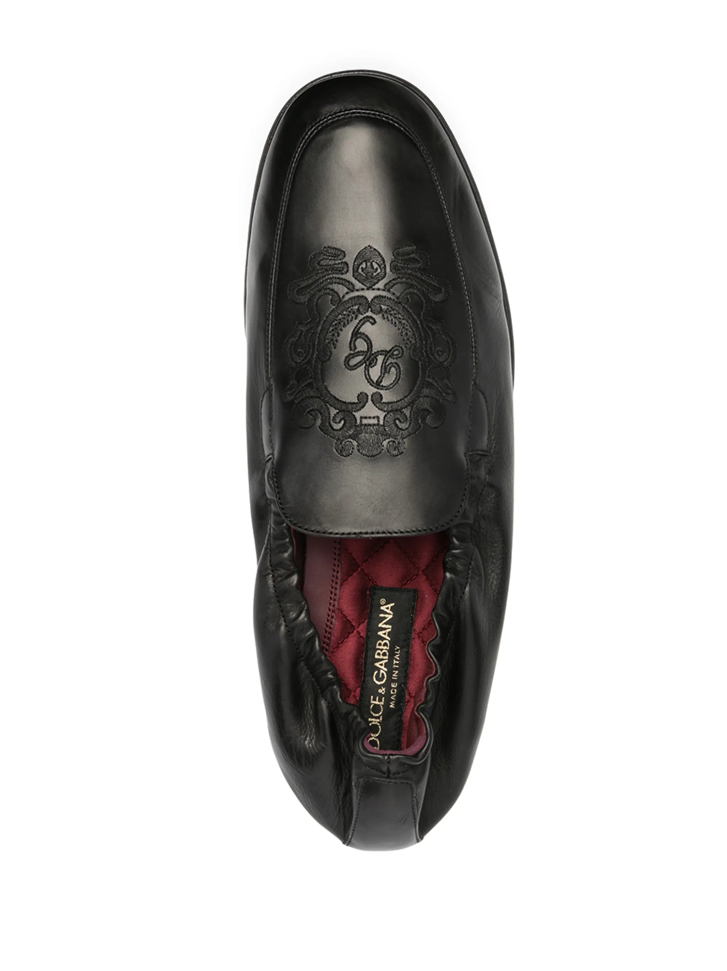 logo-embroidered leather loafers
