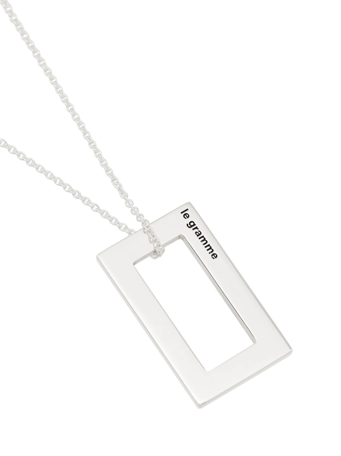 Le 3.4g polished rectangle necklace