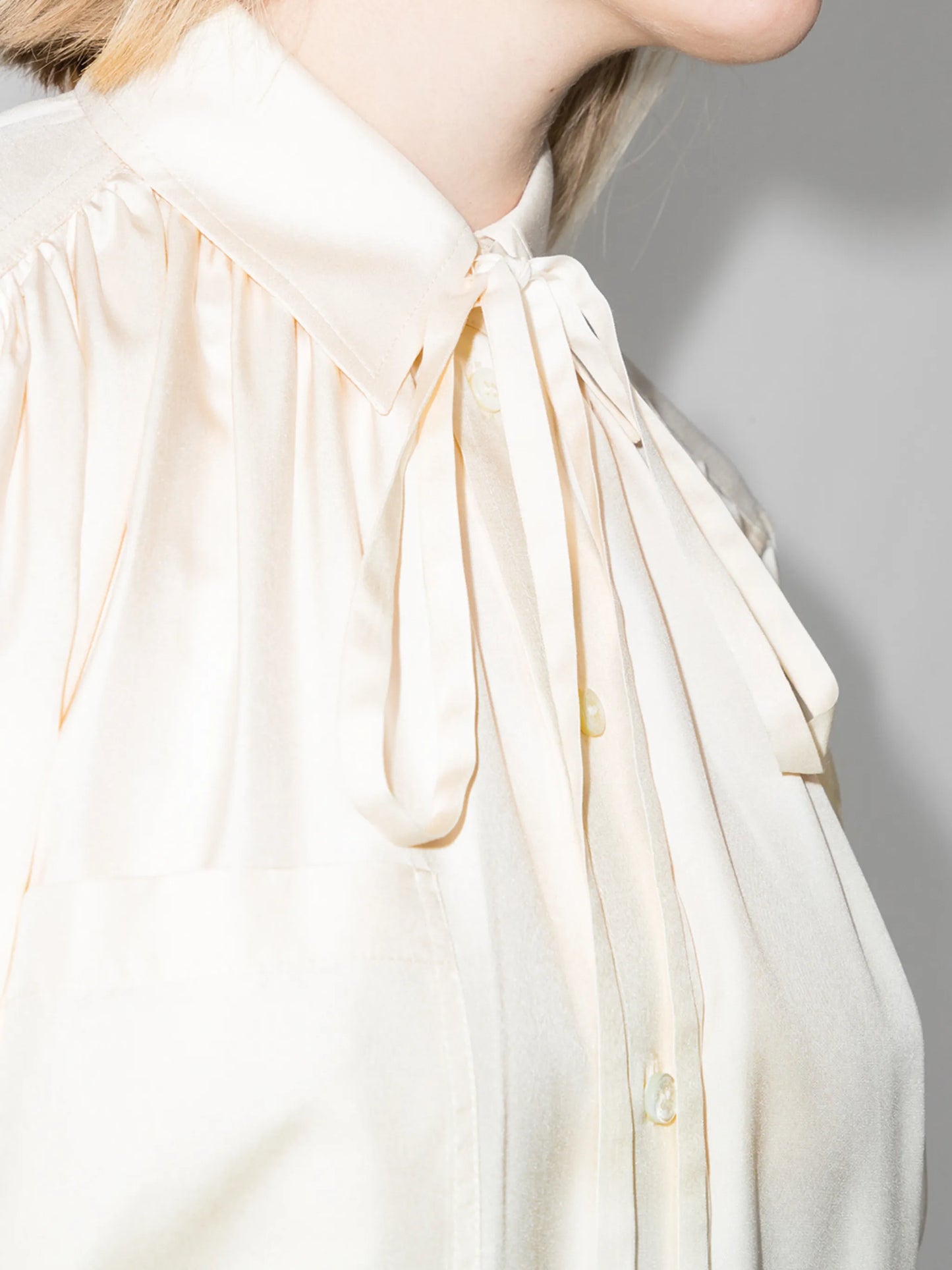 tie-neck silk blouse