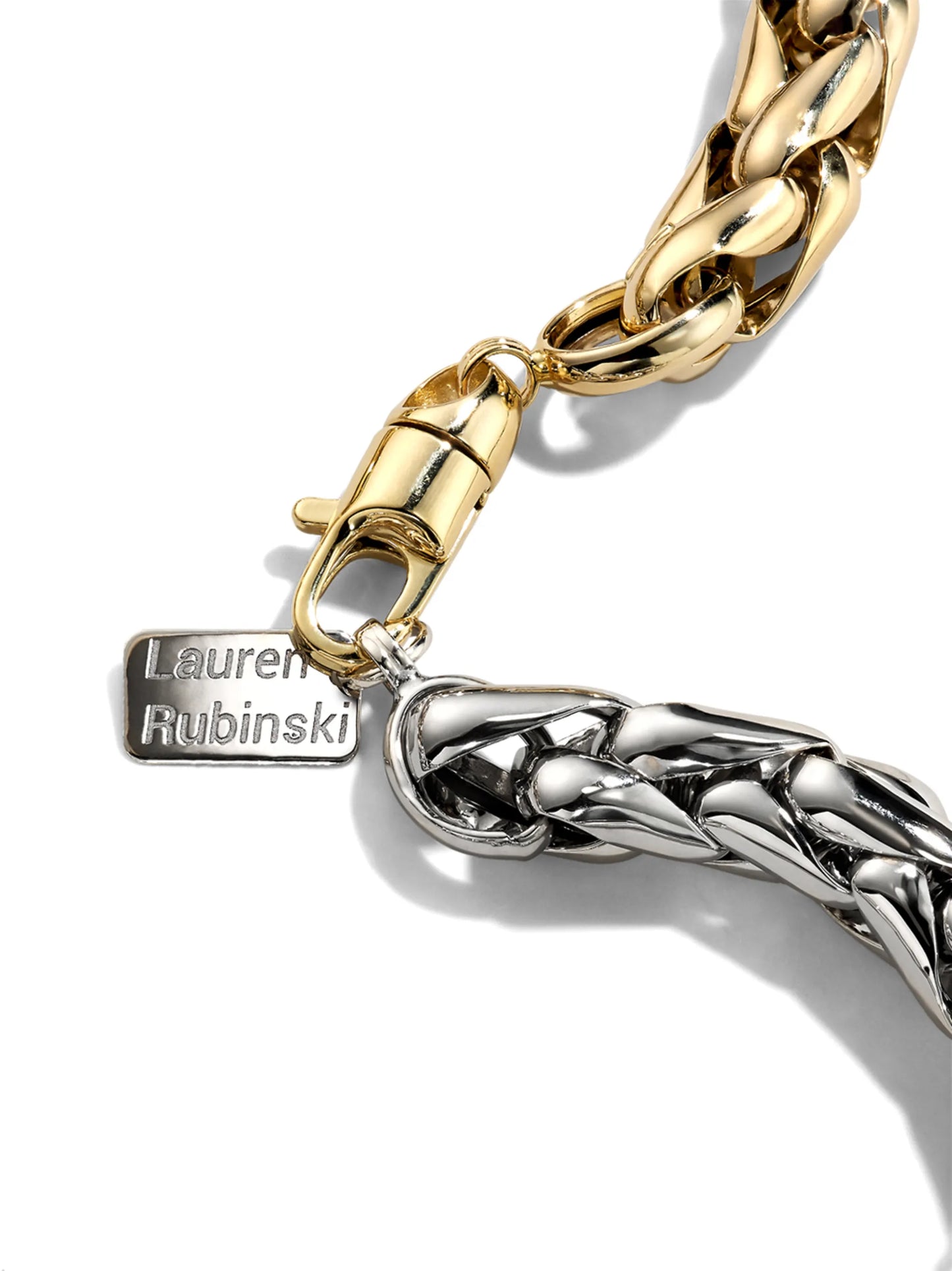 14kt yellow and white gold two-tone link necklace