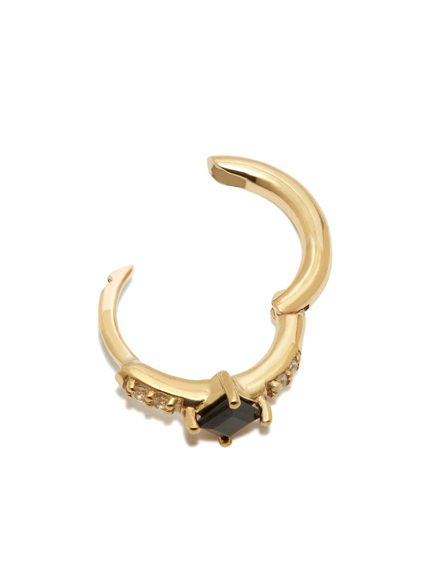 9kt yellow gold sapphire huggie hoop