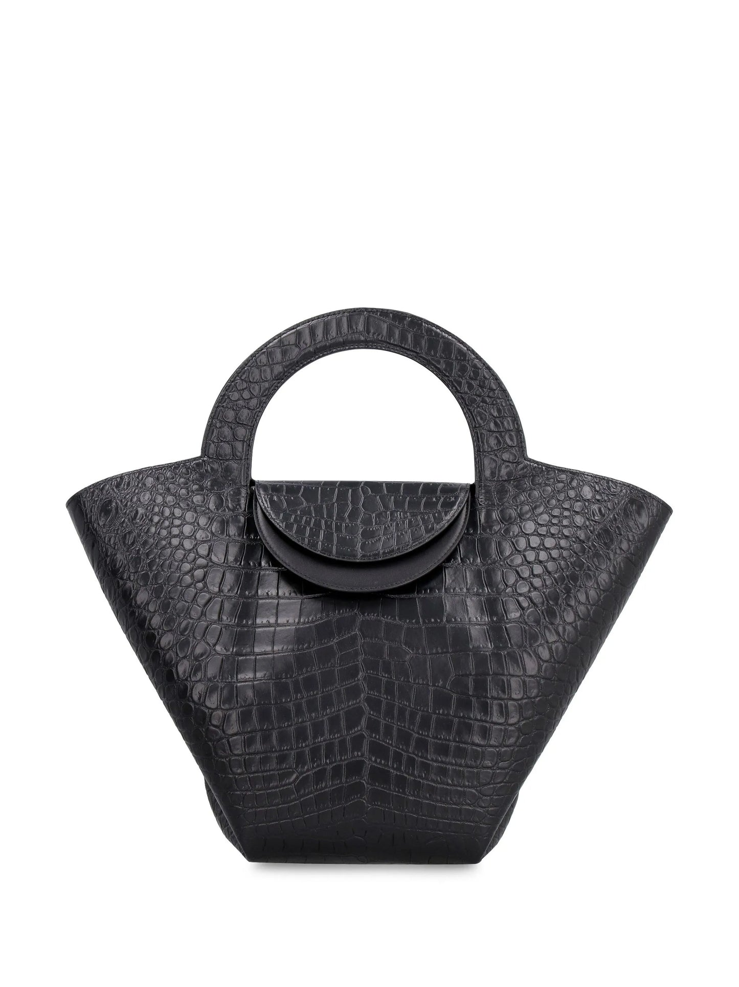 Doll crocodile-effect tote bag