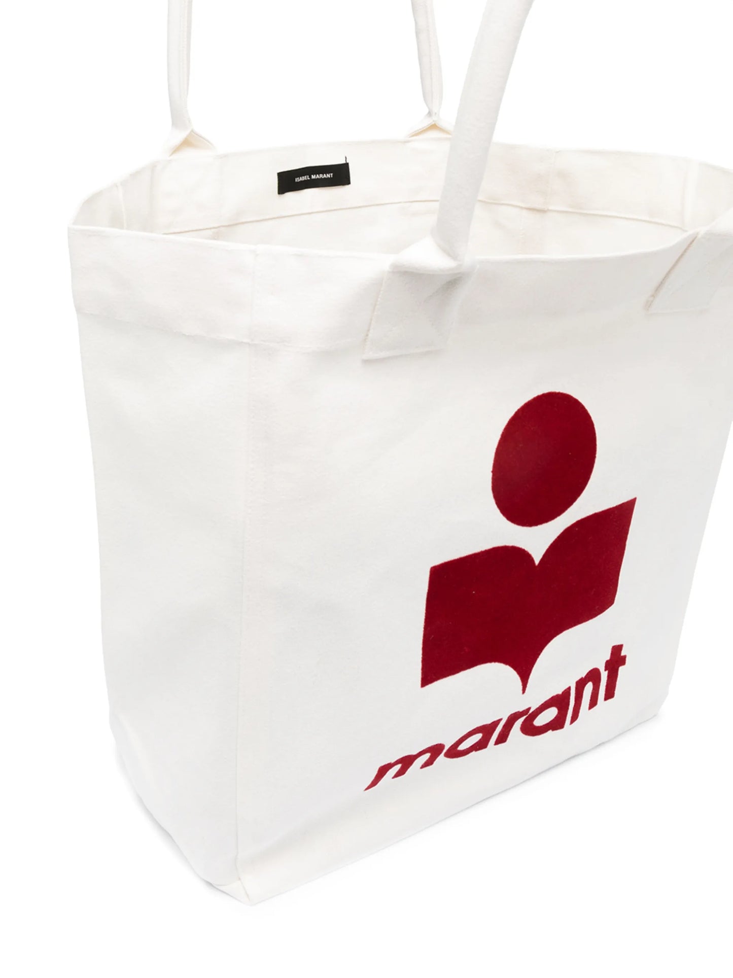 flocked-logo cotton tote bag