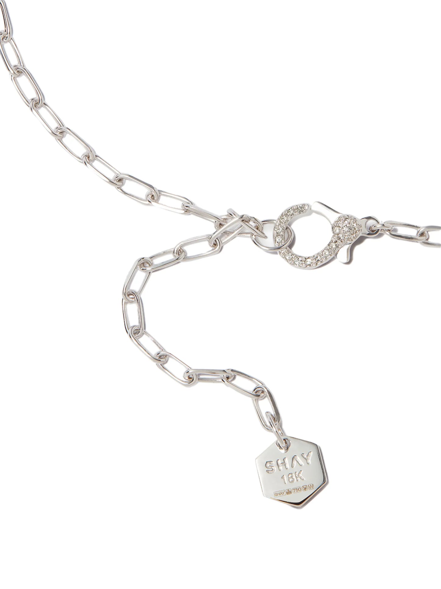 18kt white gold mini-cross diamond necklace