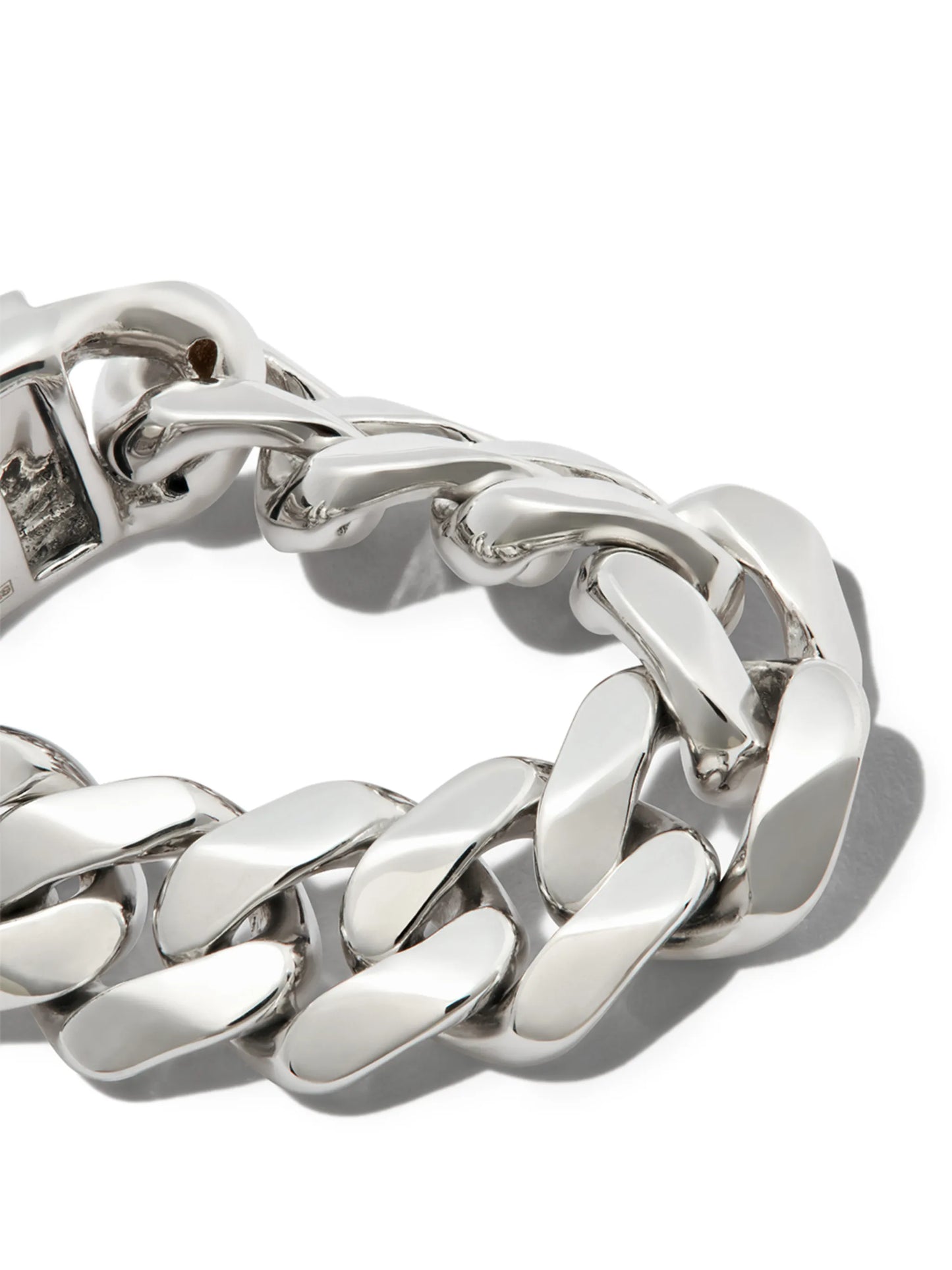 18K white gold id flat link ring