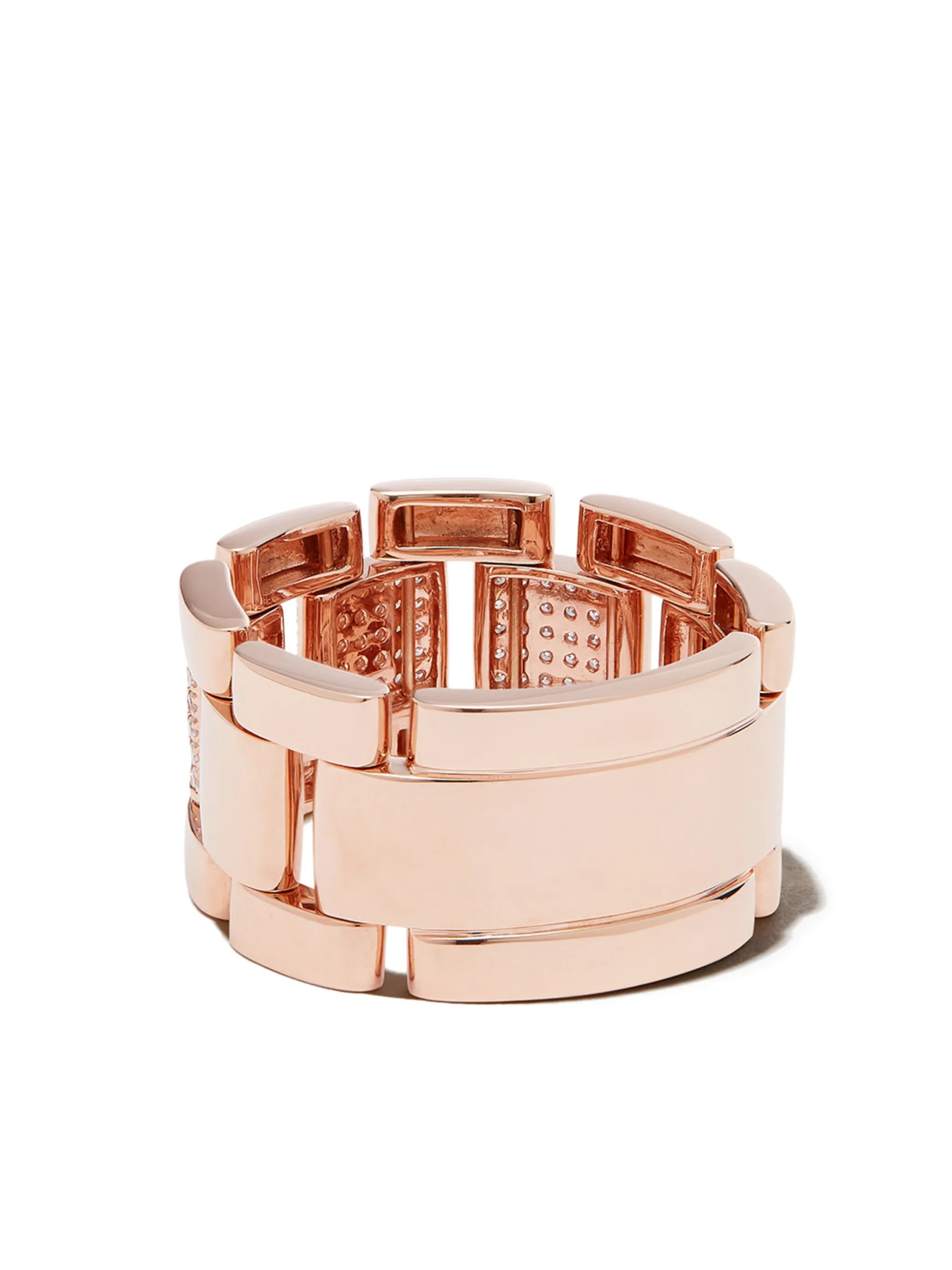 18kt rose gold Partial Pave Journey link ring