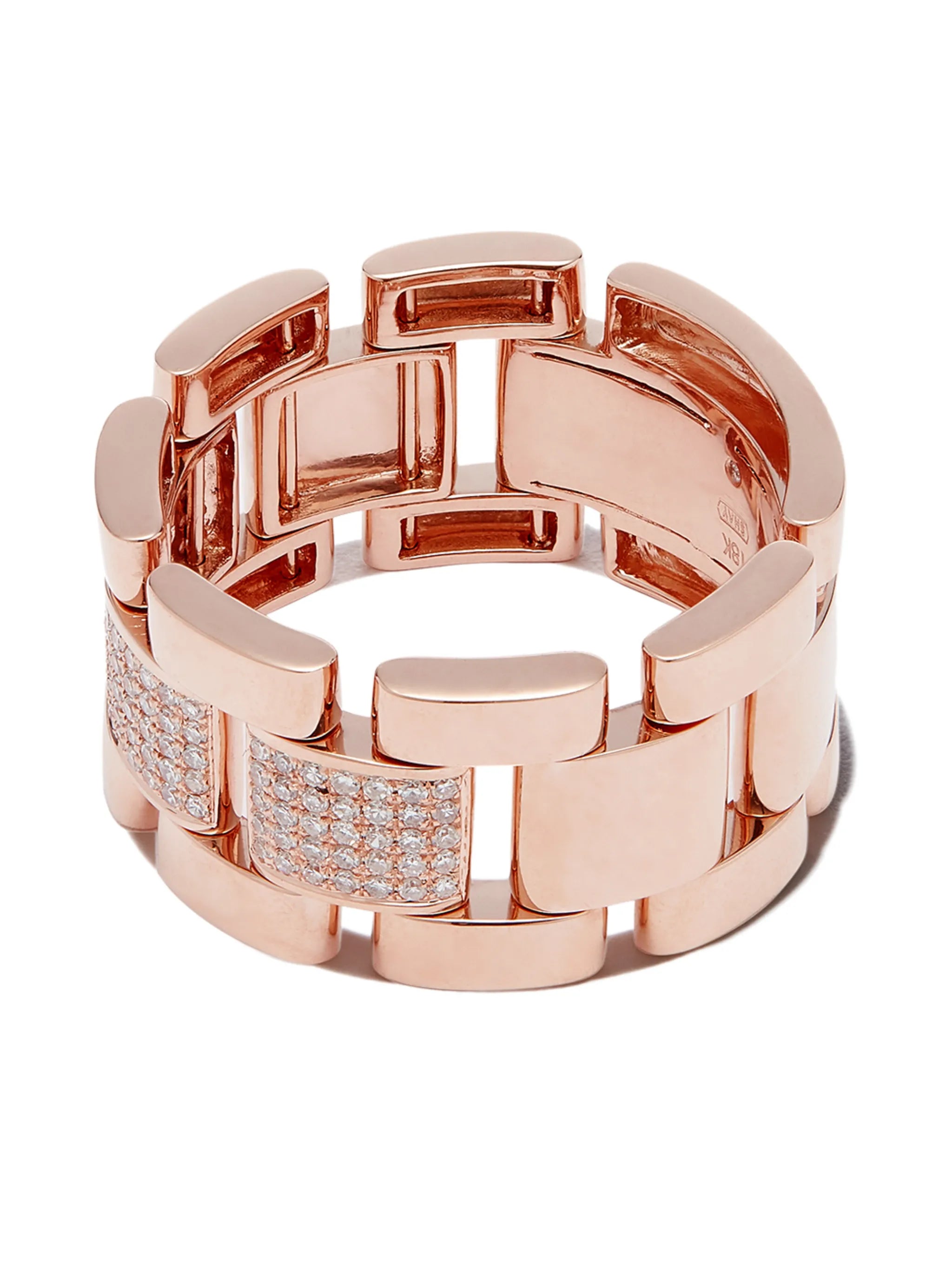 18kt rose gold Partial Pave Journey link ring