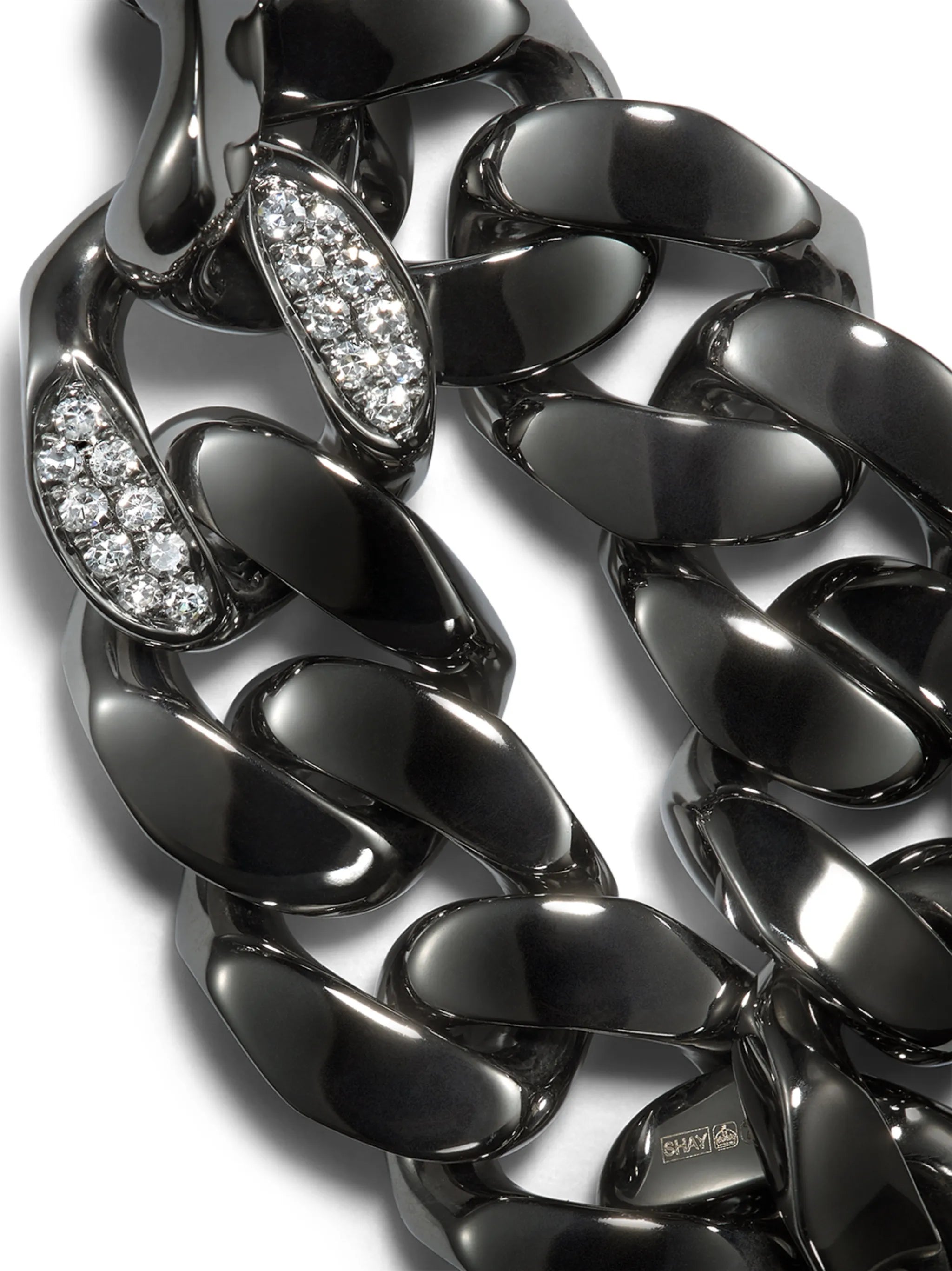 18kt black gold chain ring