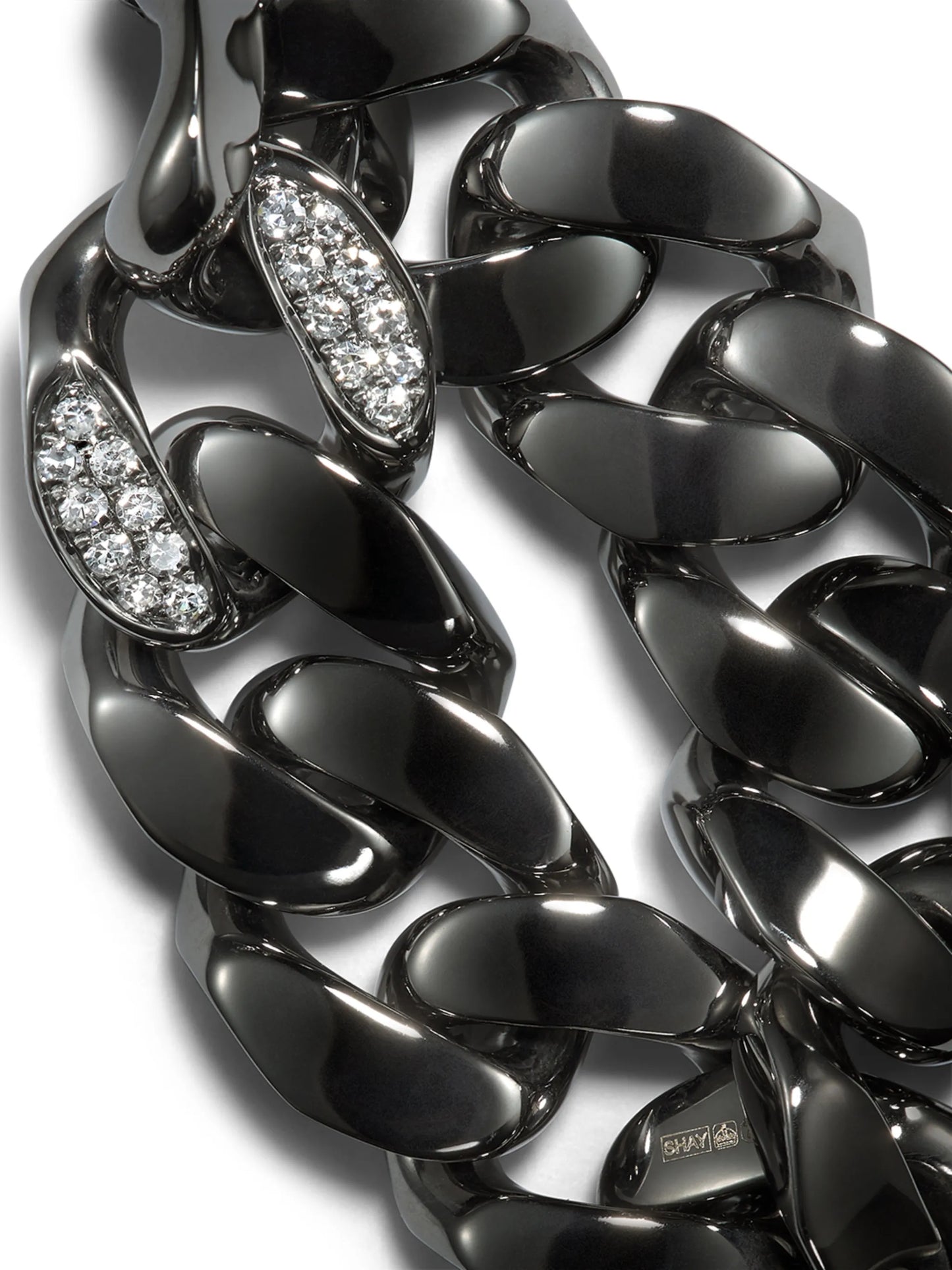 18kt black gold chain ring