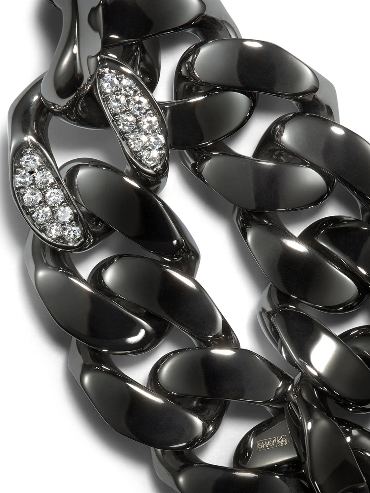 18K black gold chain ring