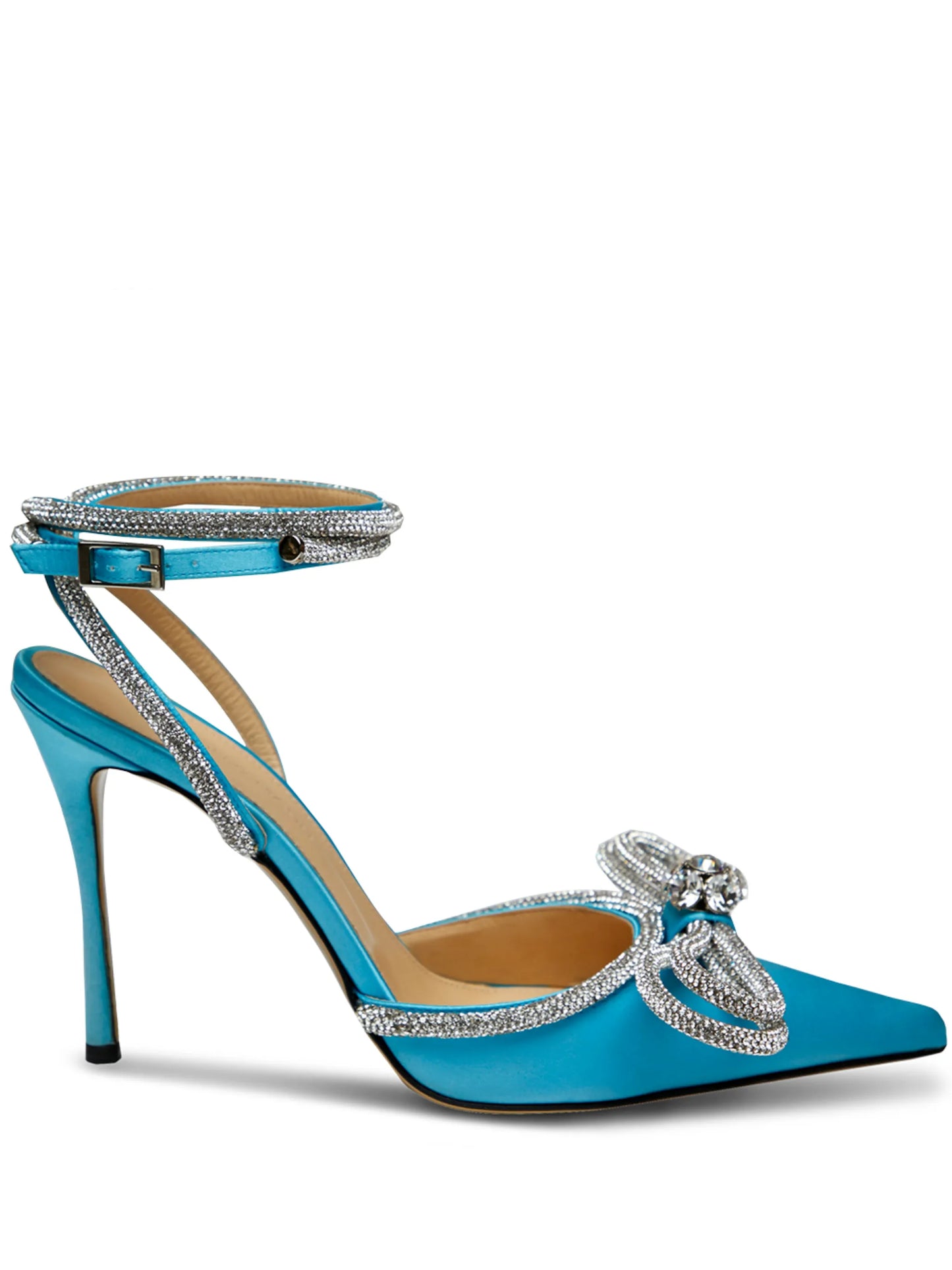 110mm pointed-toe satin pumps