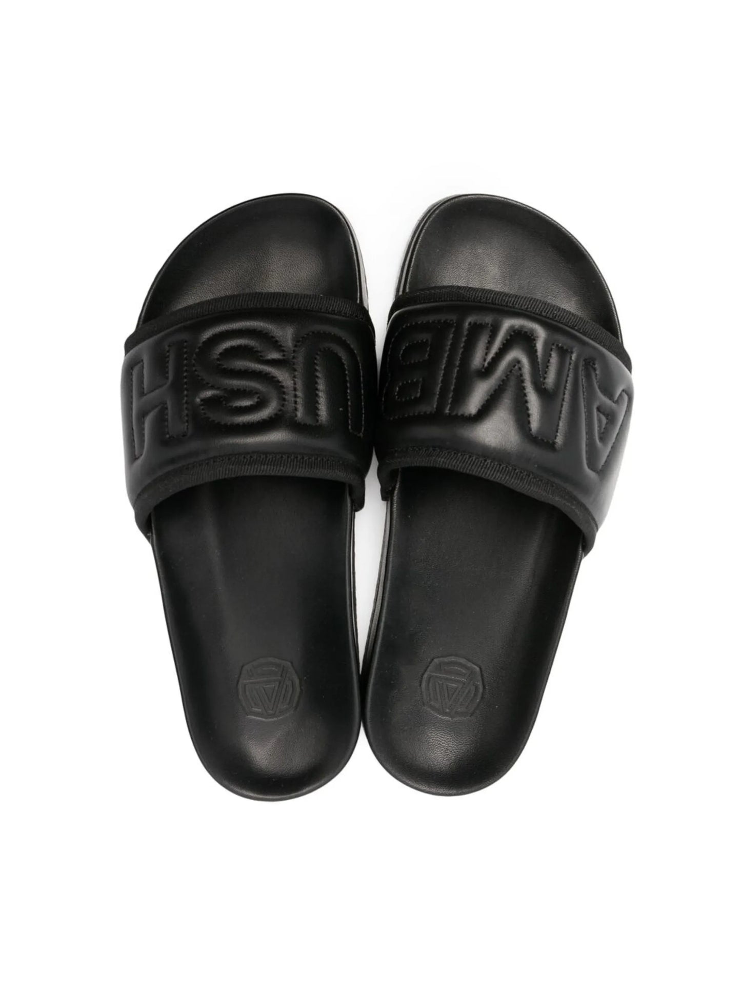 padded leather slides