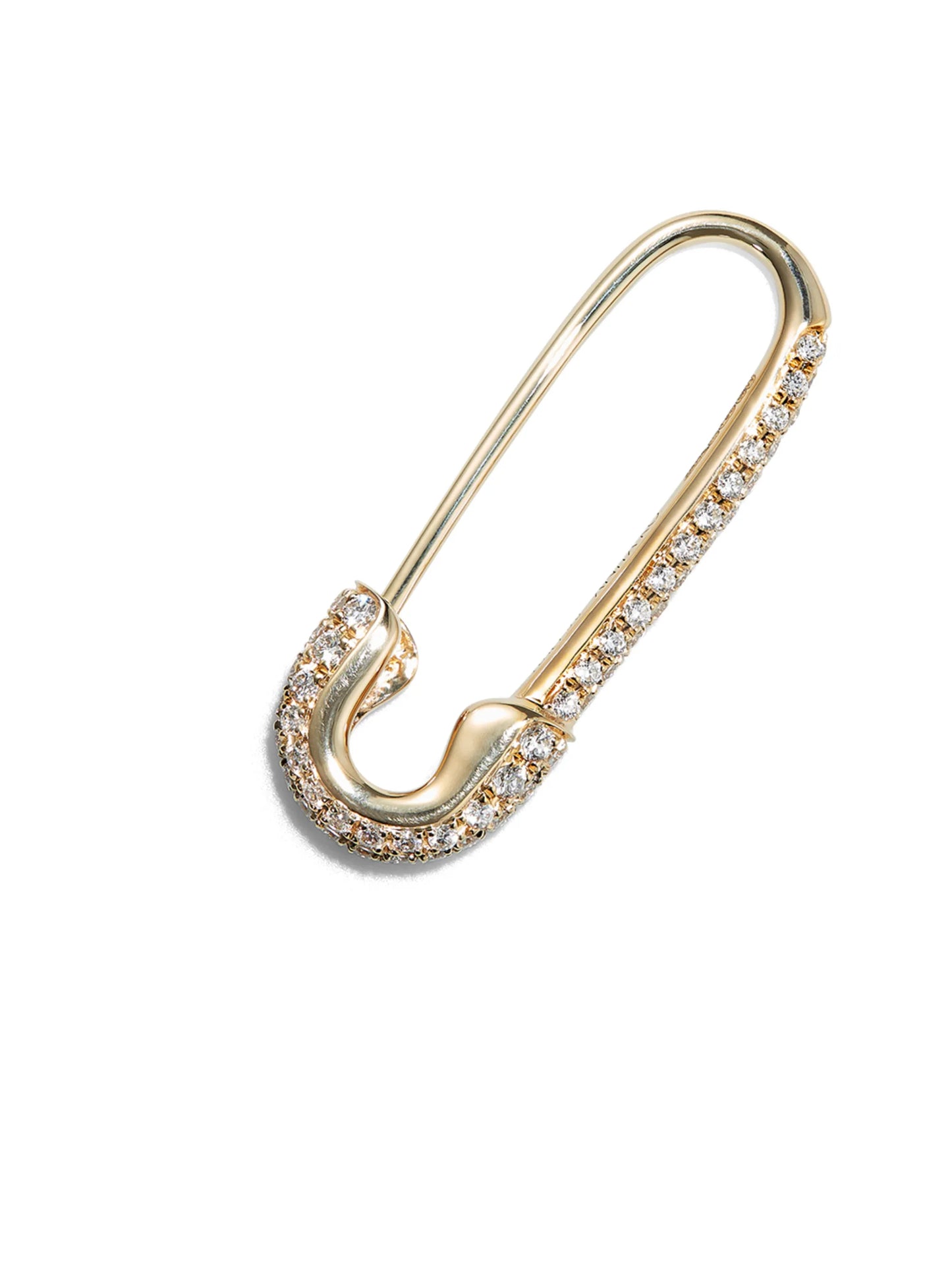 18kt yellow gold safety-pin single earring