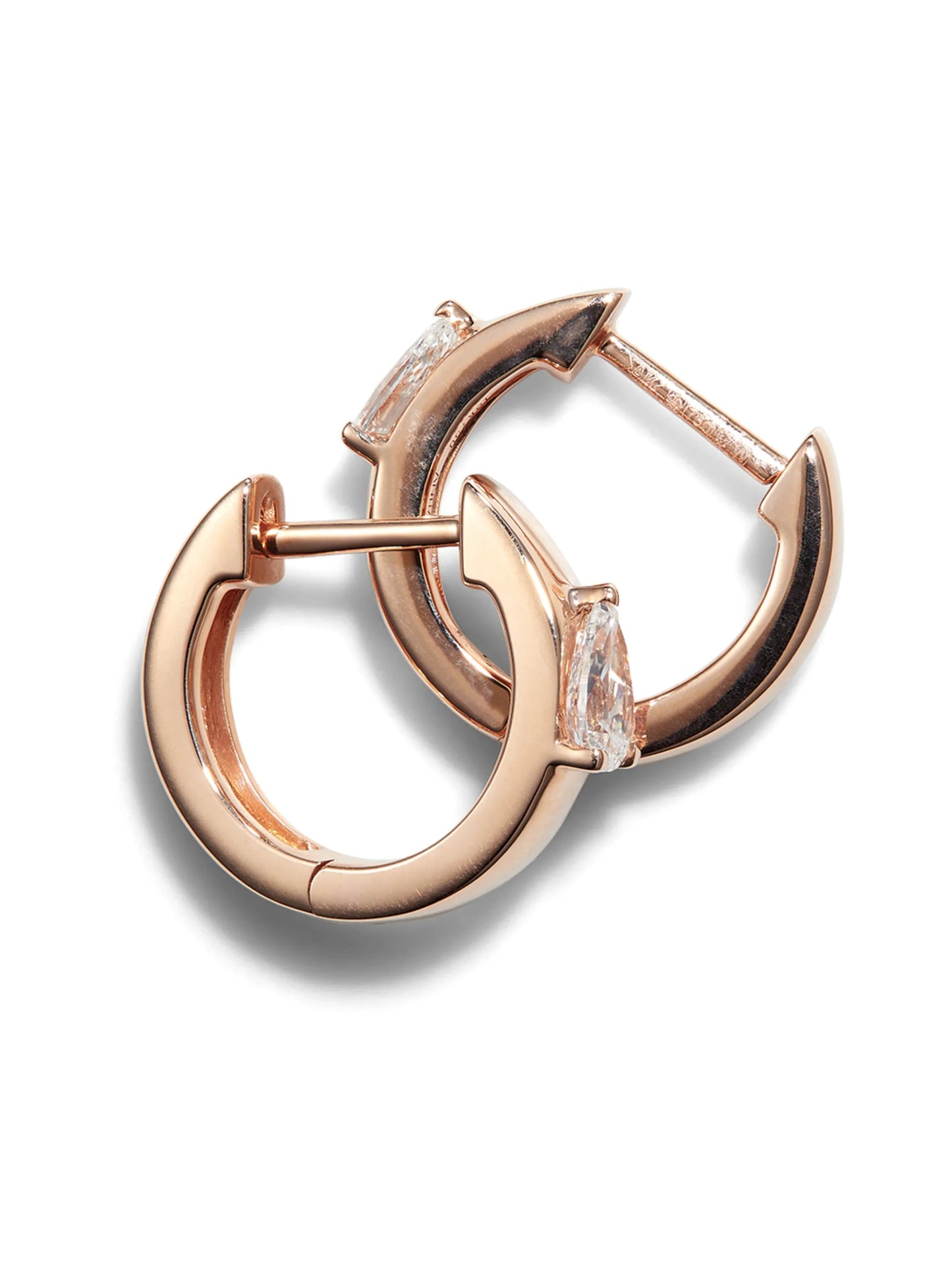 huggie diamond-embellished hoop earrings