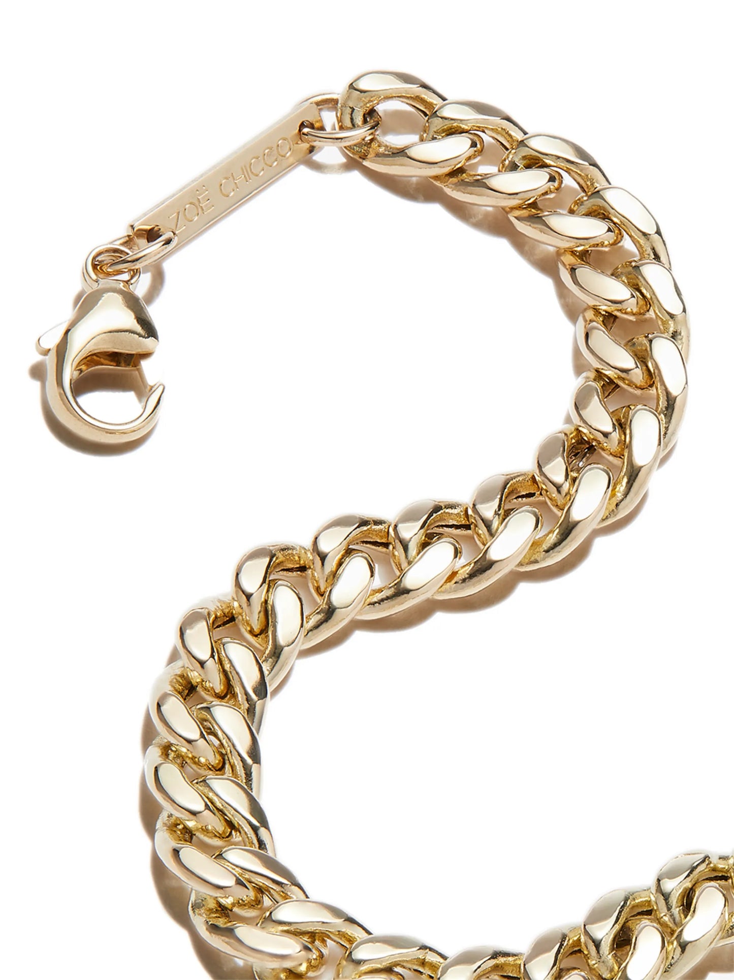 14kt yellow gold curb-chain bracelet