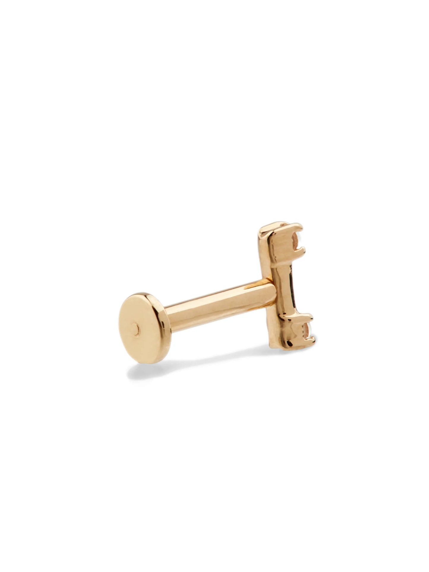 18kt yellow gold Staple stud earring