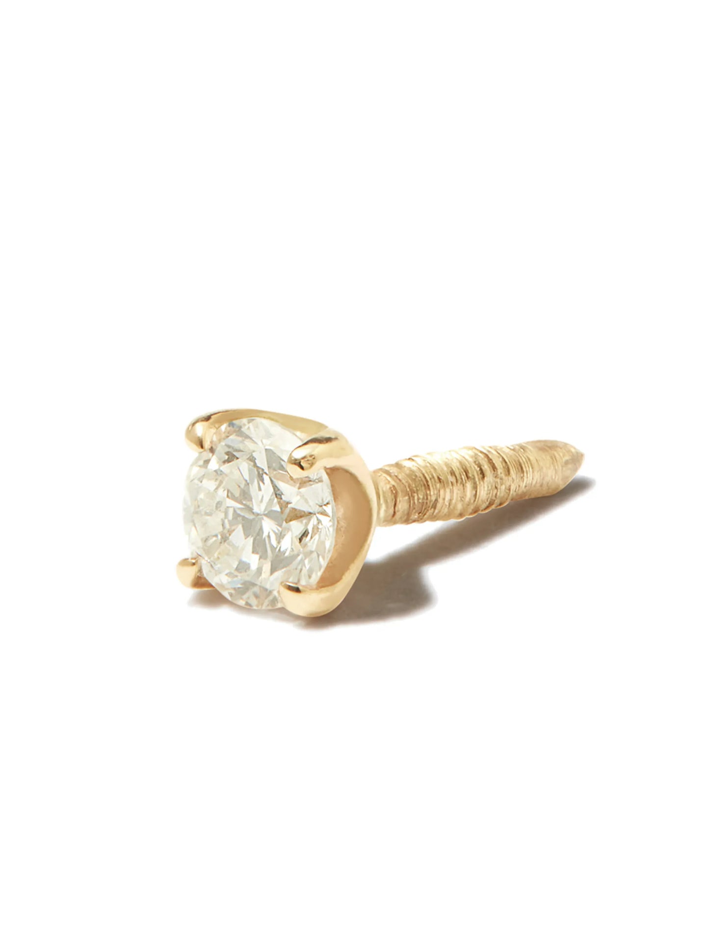 14kt yellow gold diamond stud earring