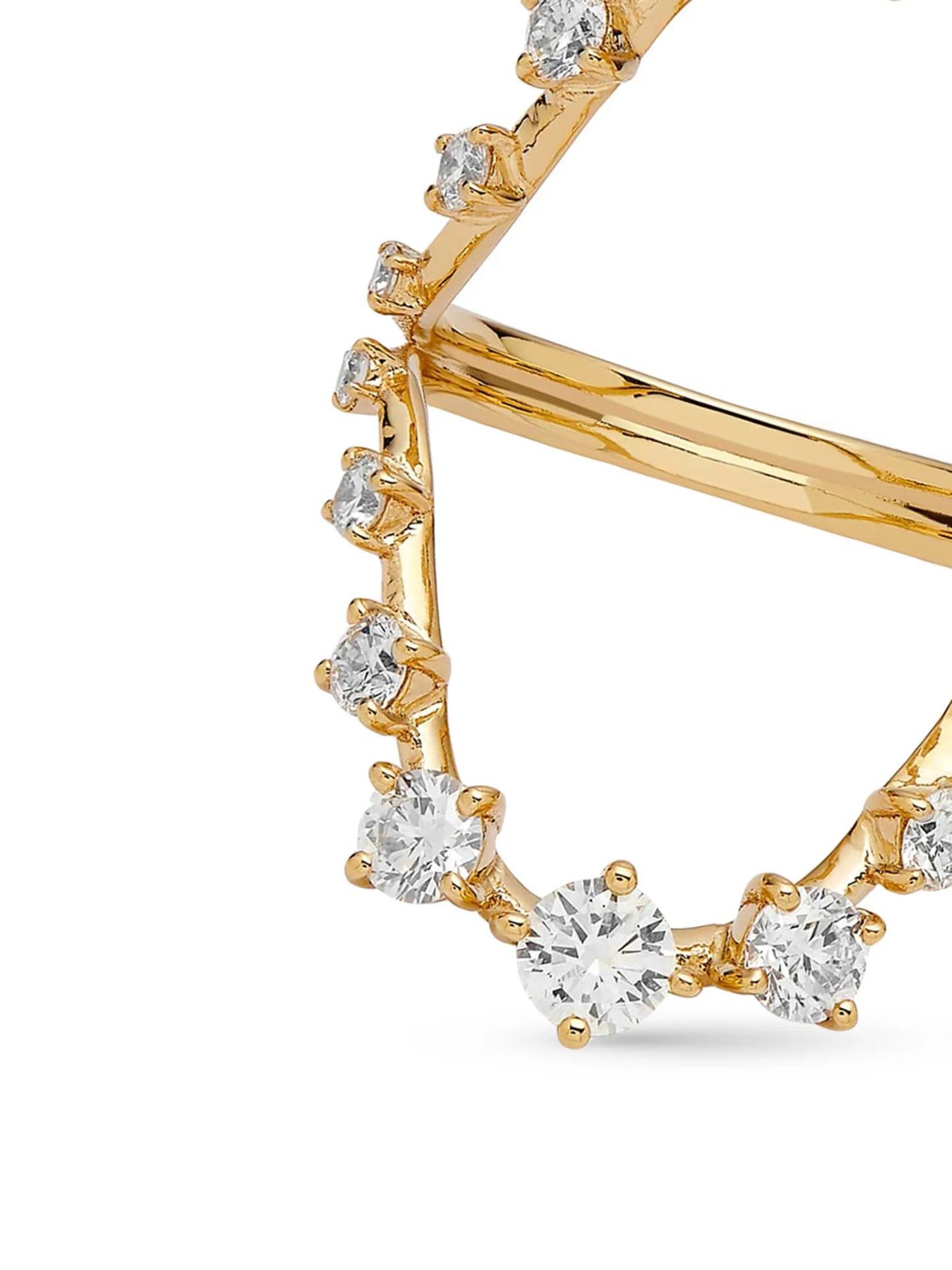 18kt yellow gold brilliant diamond open ring
