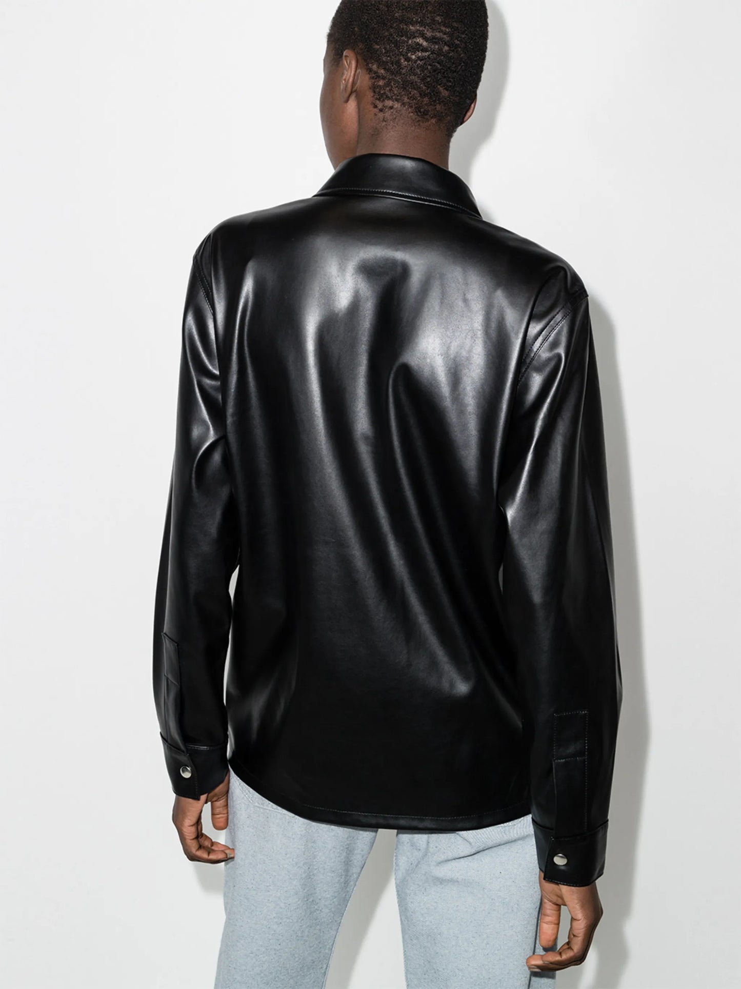 Barry faux-leather shirt