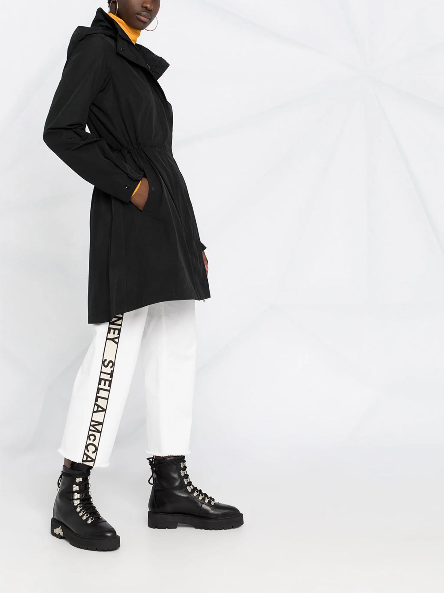 logo patch hooded jacket