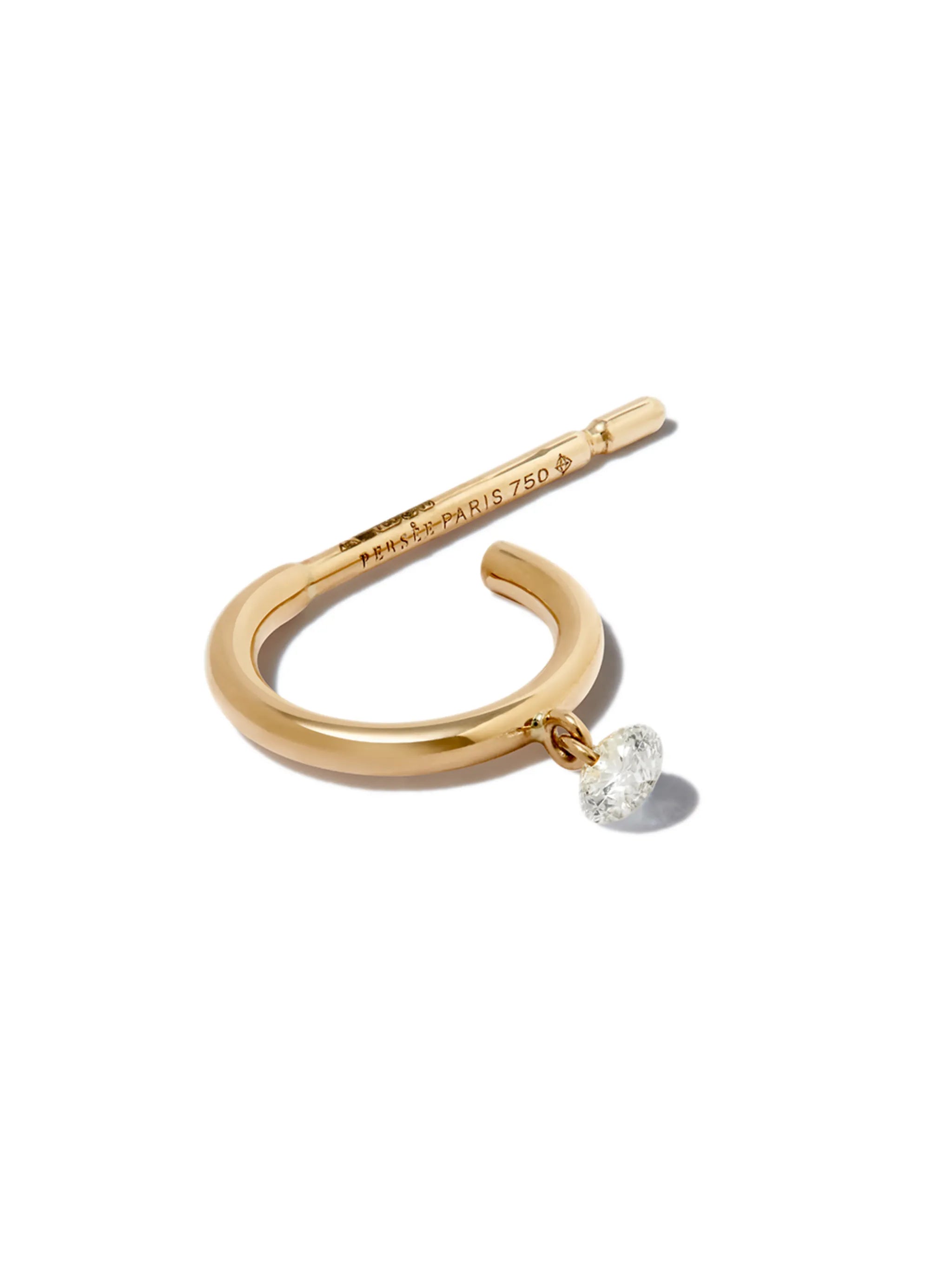 18kt yellow gold diamond hoop earrings