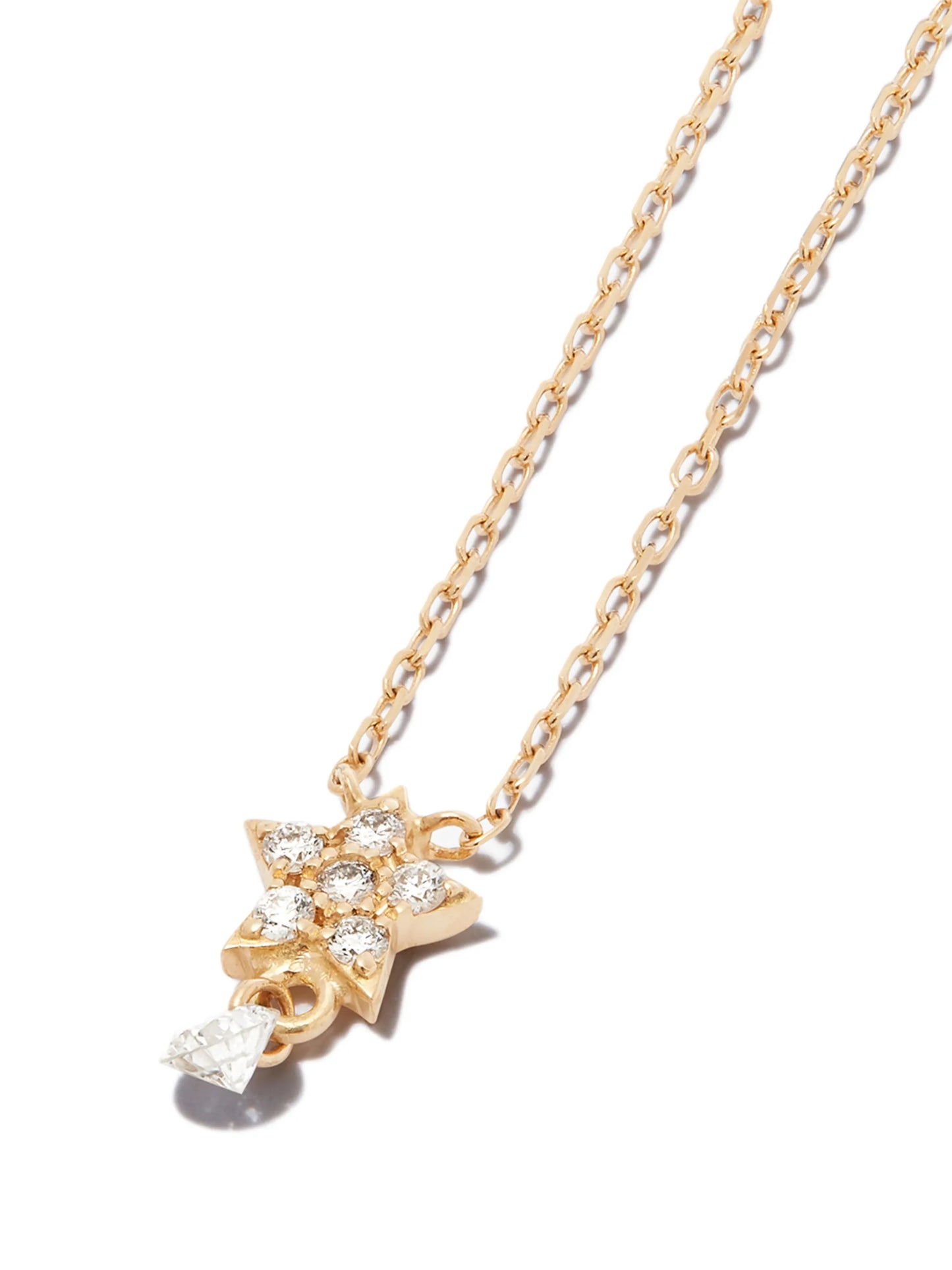 18kt yellow gold Star diamond necklace