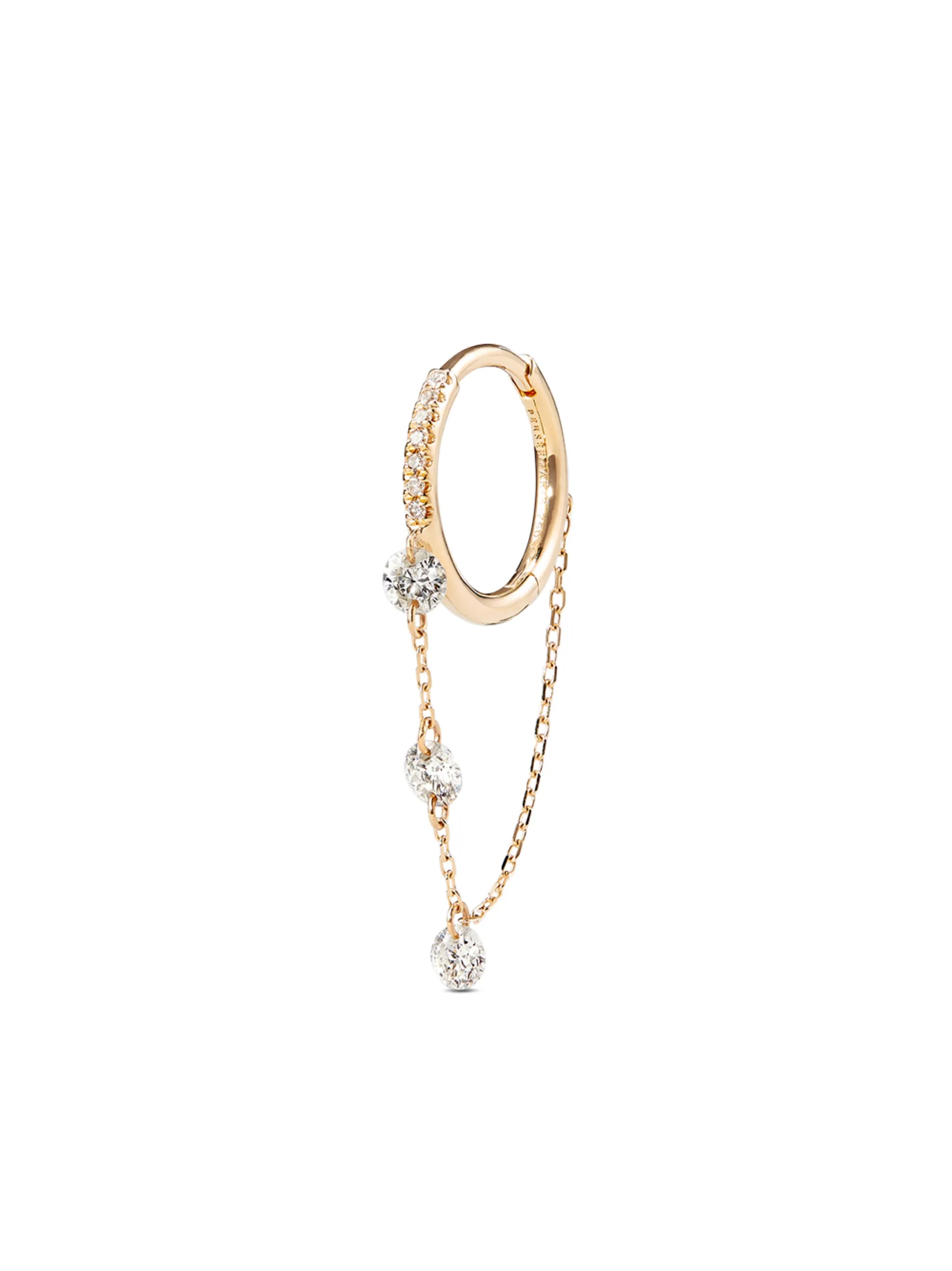 18K yellow gold diamond earring