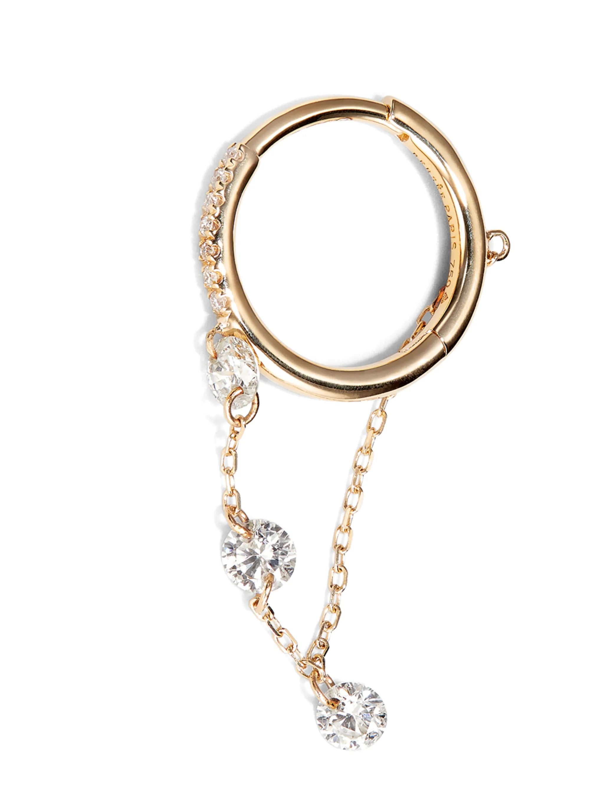 18K yellow gold diamond earring