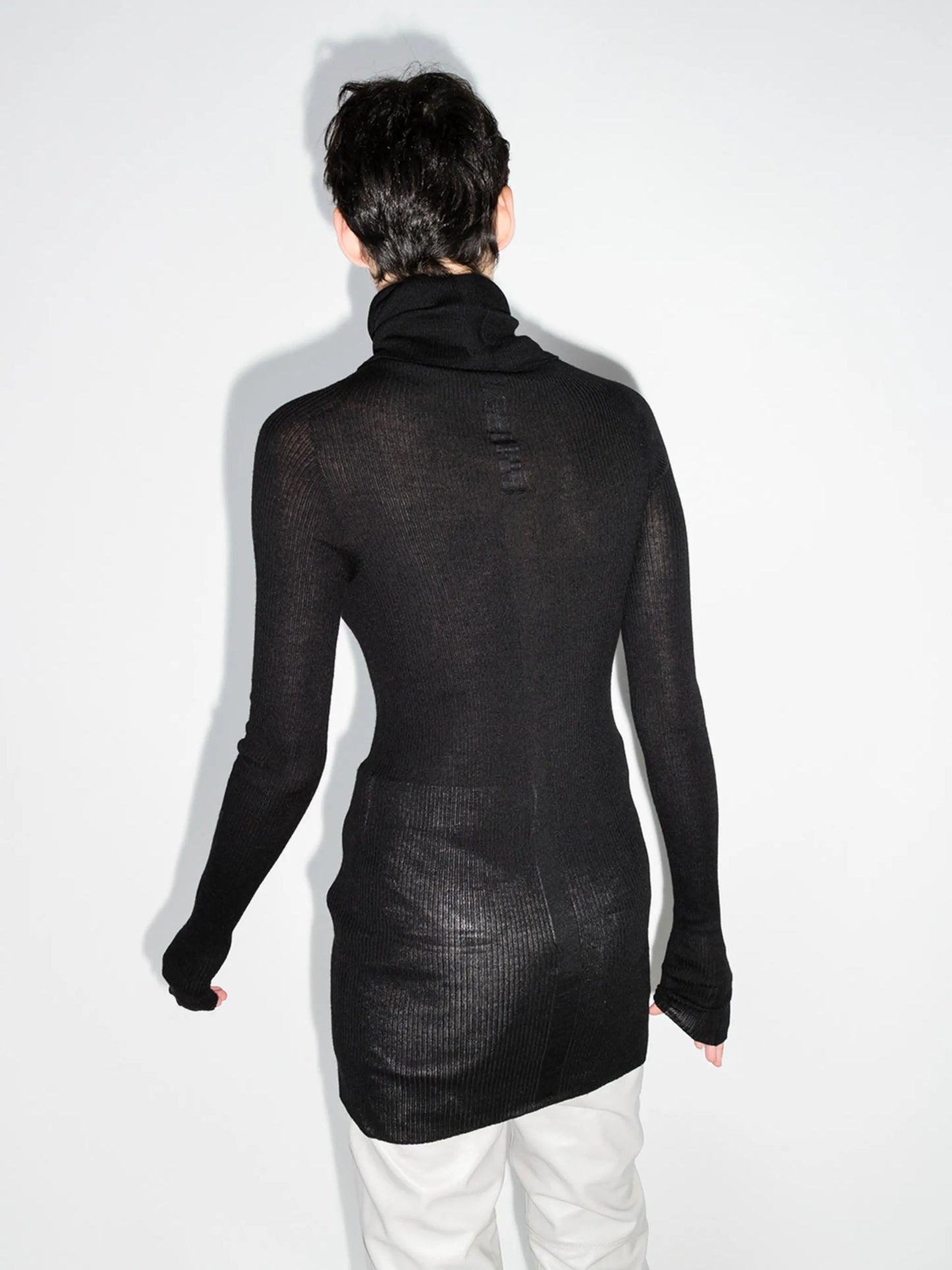 roll-neck ribbed-knit jumper