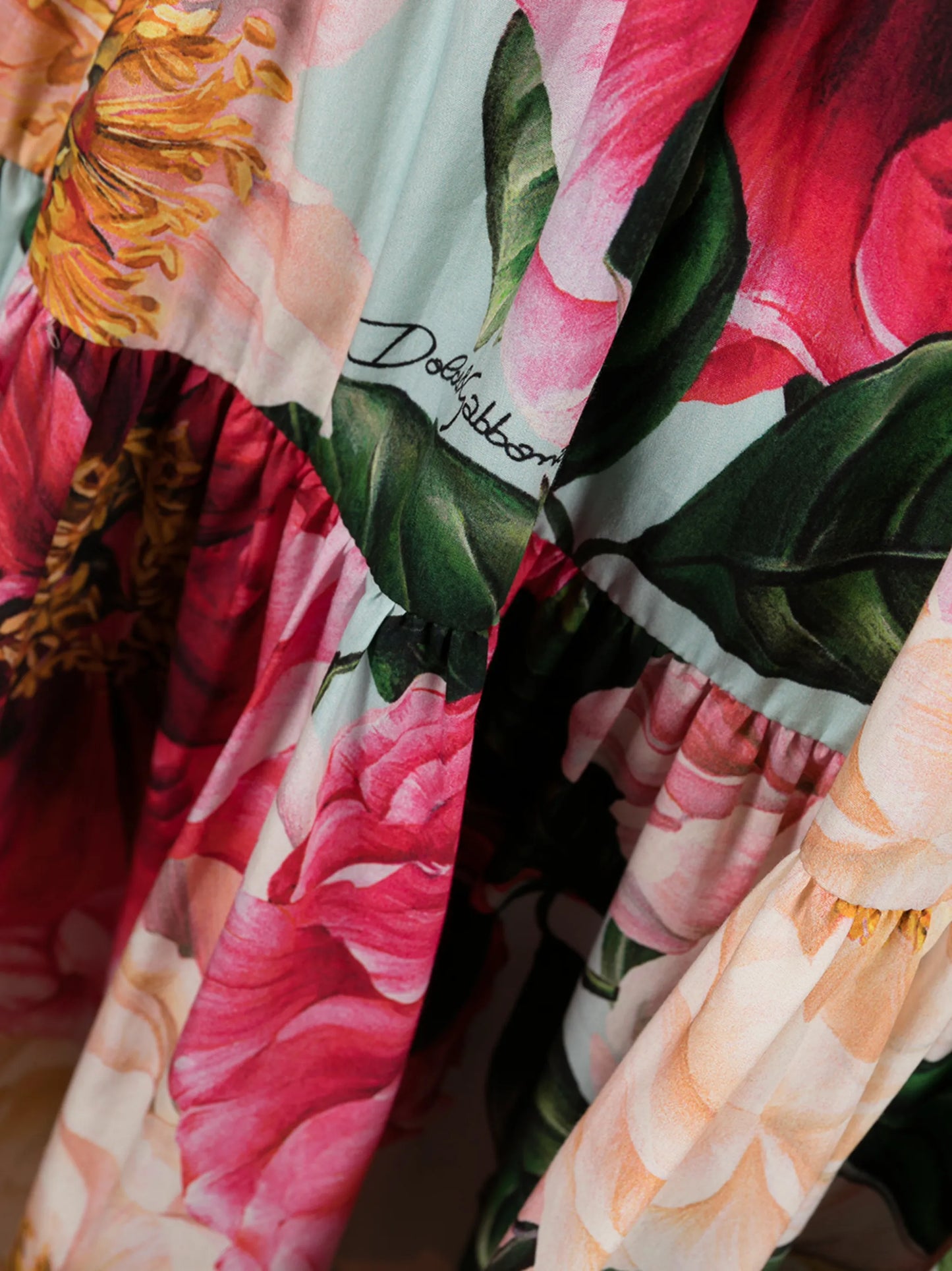 floral-print tiered-design dress