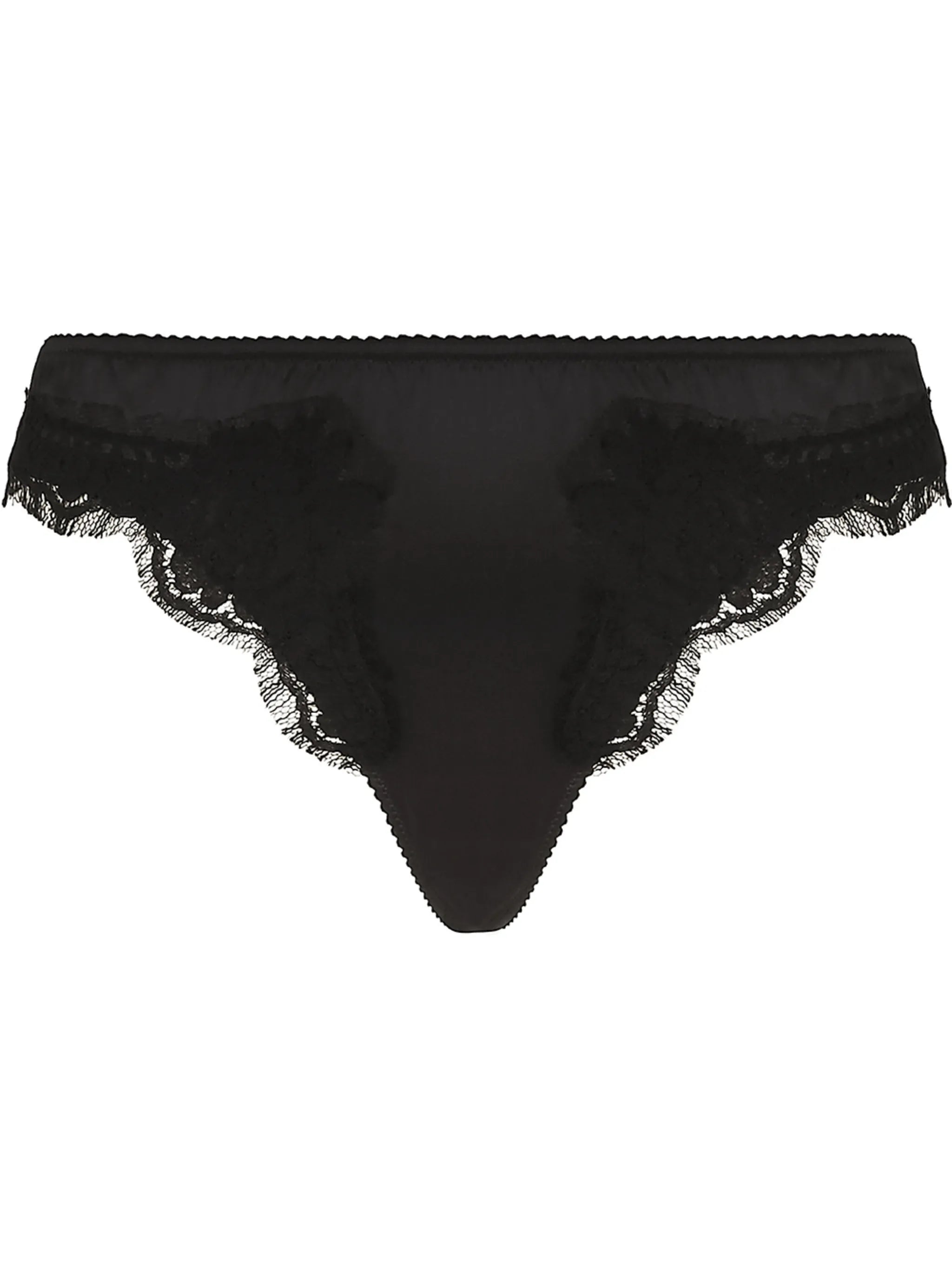 lace-trim satin thong