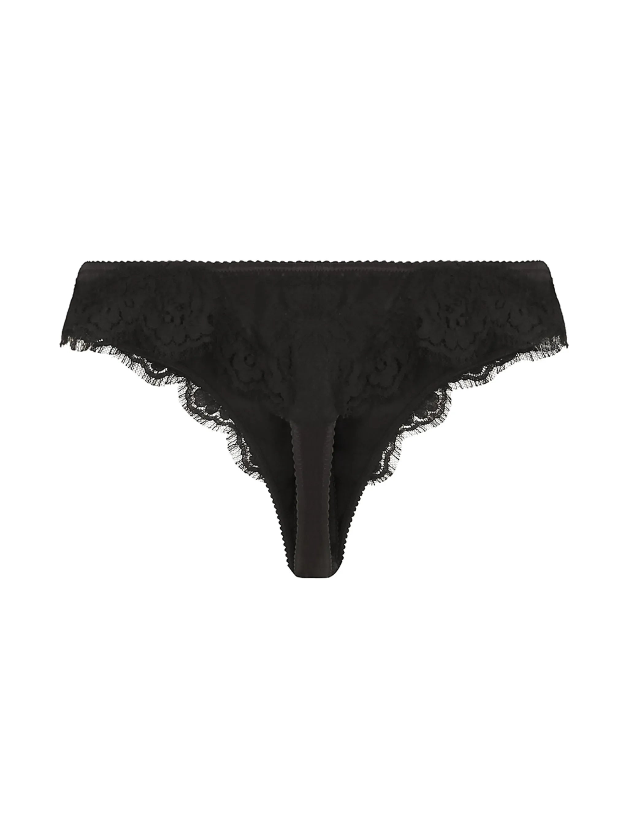 lace-trim satin thong